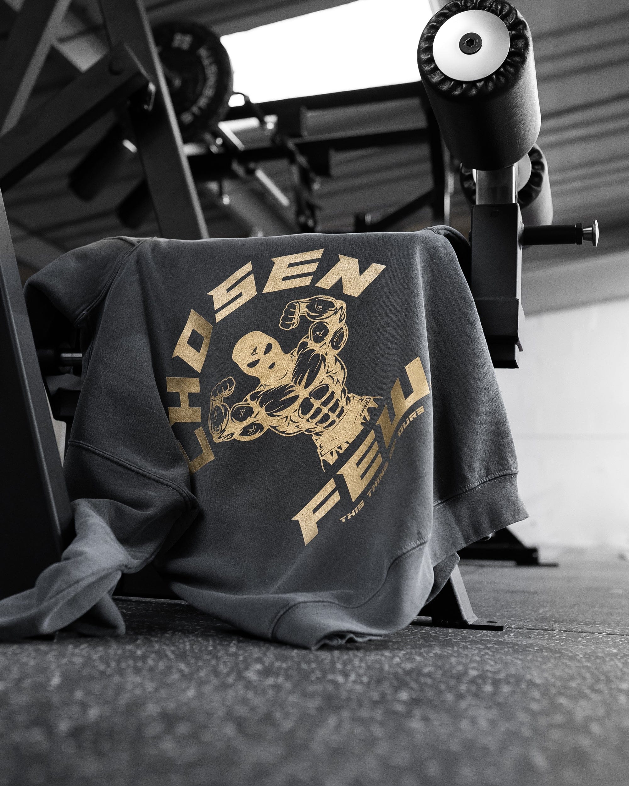 G Gym - Vintage Hoodie - Black & Metallic Gold