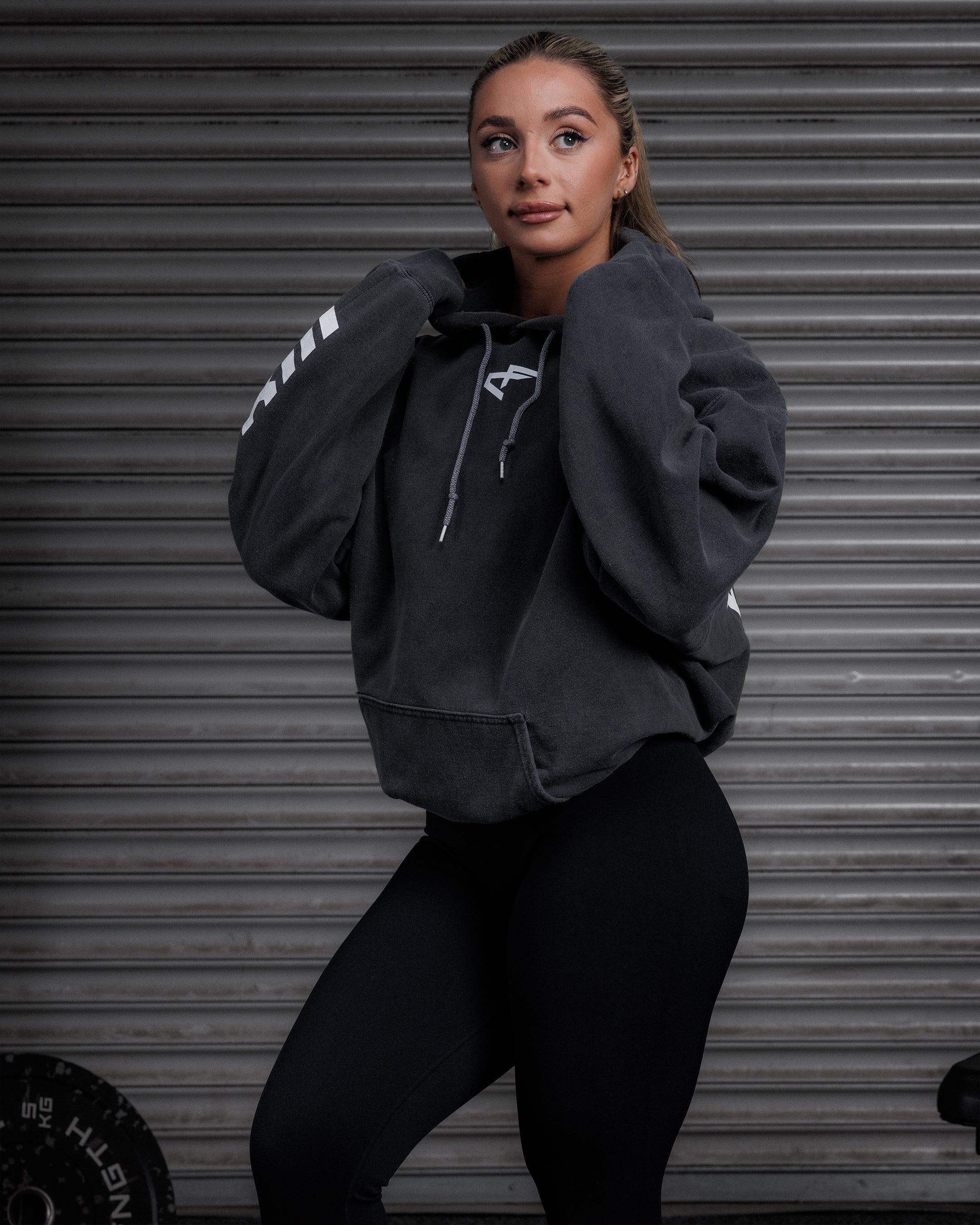 G Gym - Vintage Hoodie - Black & White