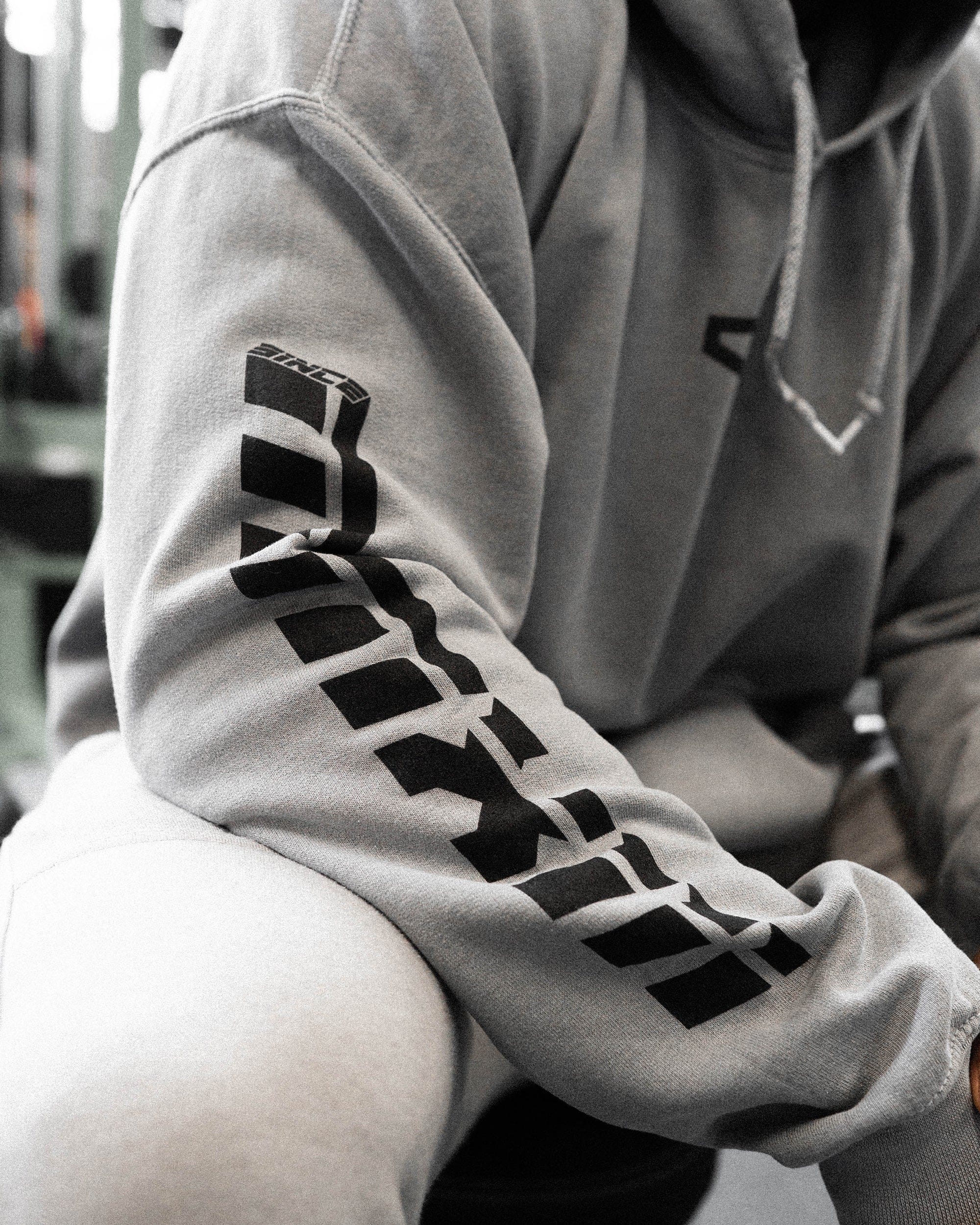 G Gym - Vintage Hoodie - Grey & Black-thumbmail-3