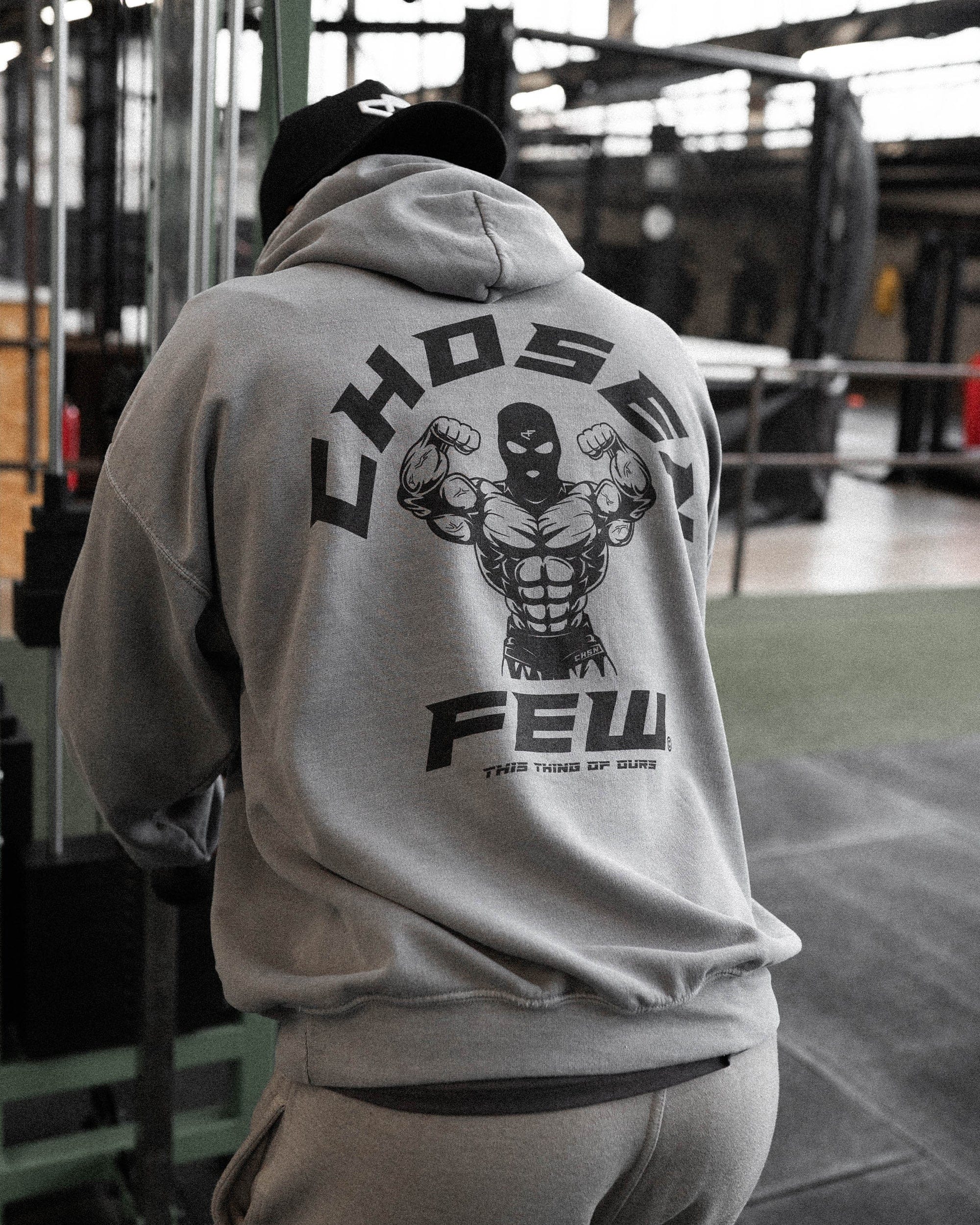 G Gym - Vintage Hoodie - Grey & Black-thumbmail-4