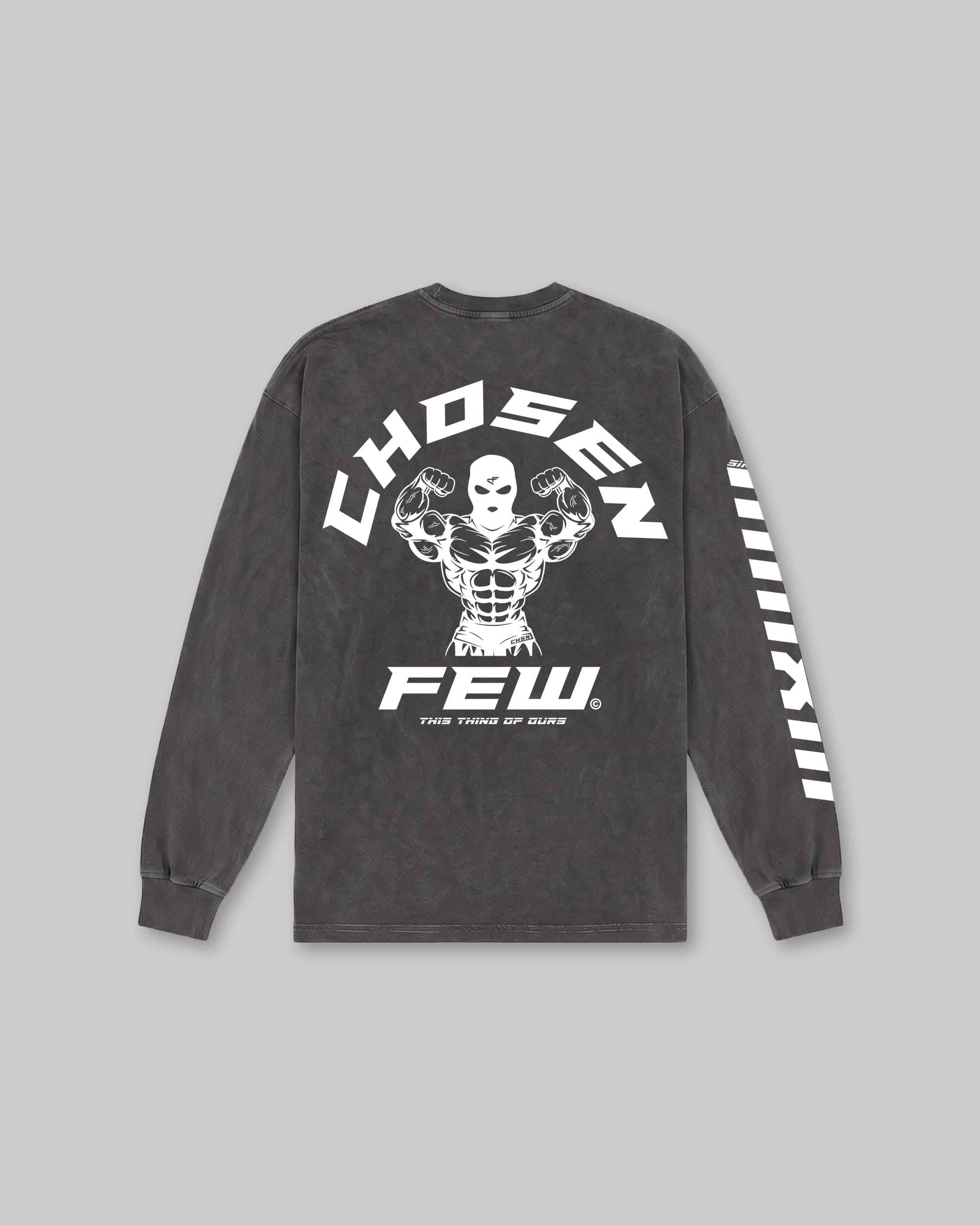 G Gym - Vintage Long Sleeve Tee - Black & White