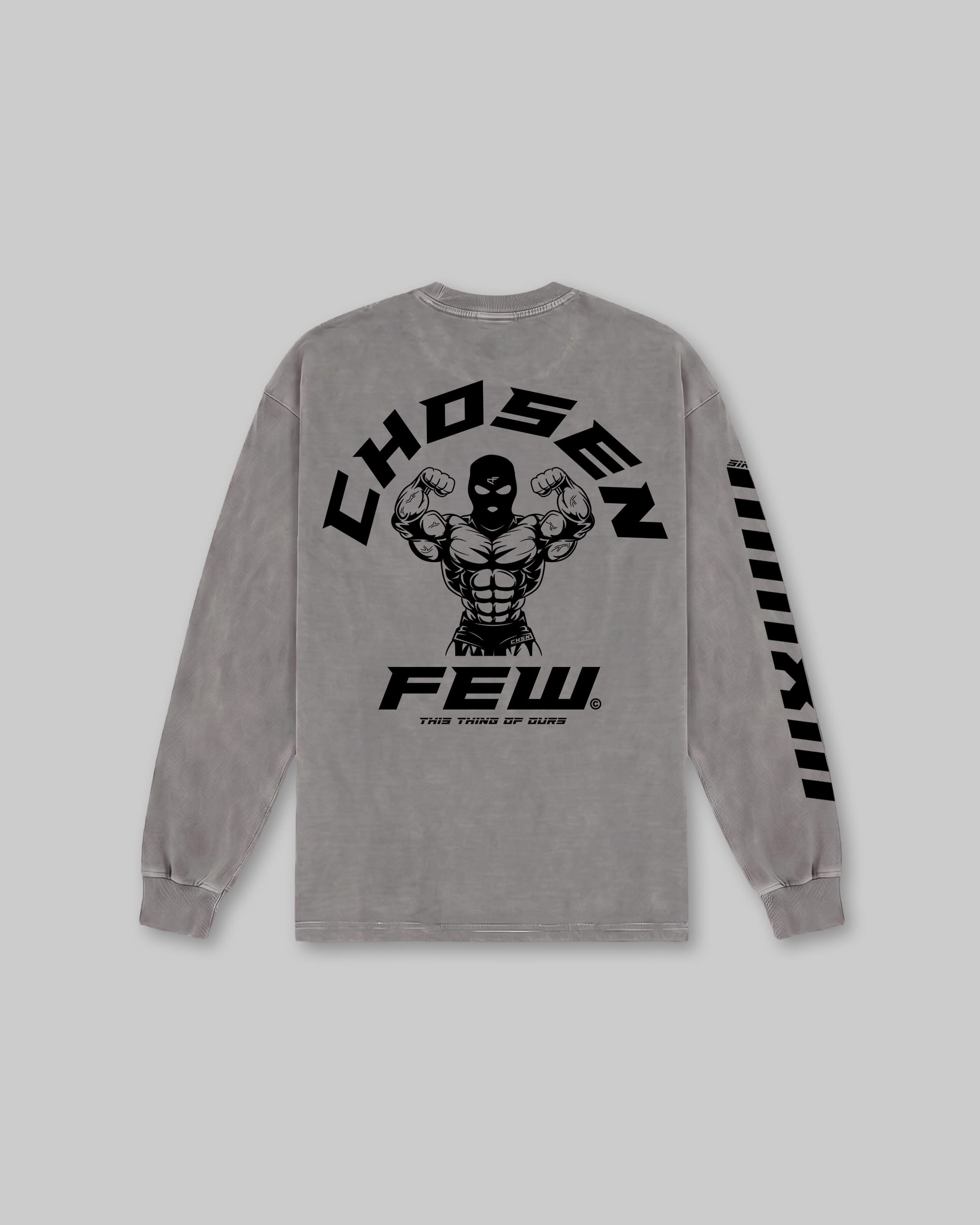 G Gym - Vintage Long Sleeve Tee - Grey & Black