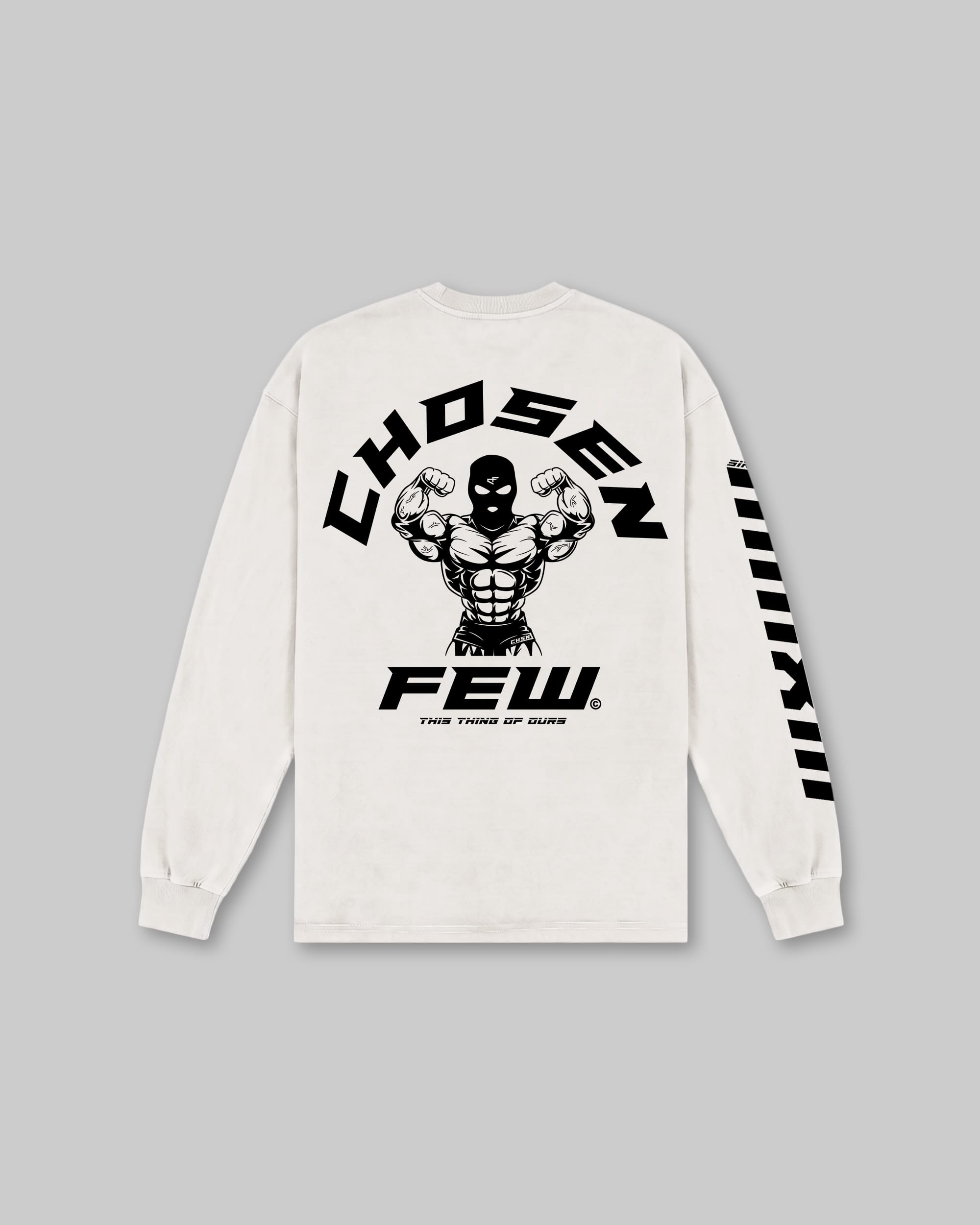 G Gym - Vintage Long Sleeve Tee - White & Black