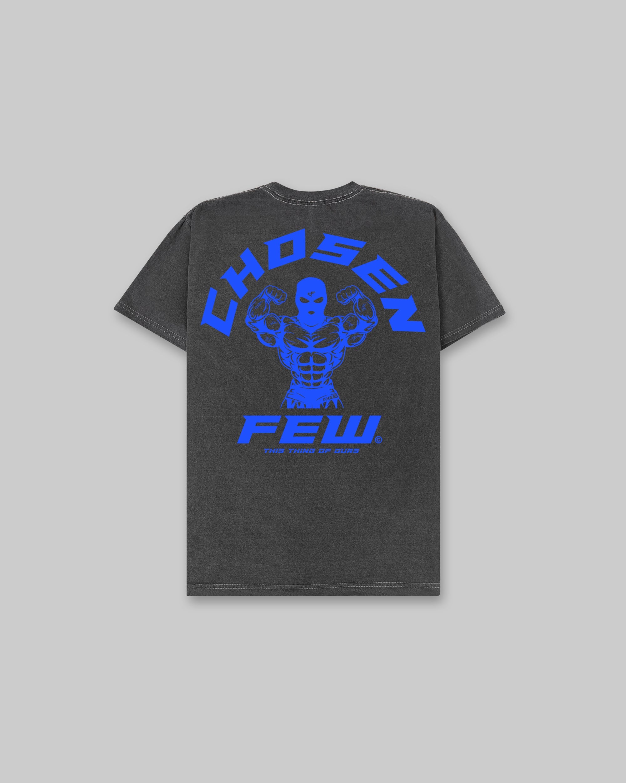 G Gym - Vintage Tee - Black & Neon Blue