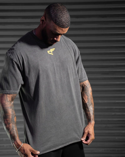 G Gym Tee - Vintage Black & Golds Yellow Legacy Edition