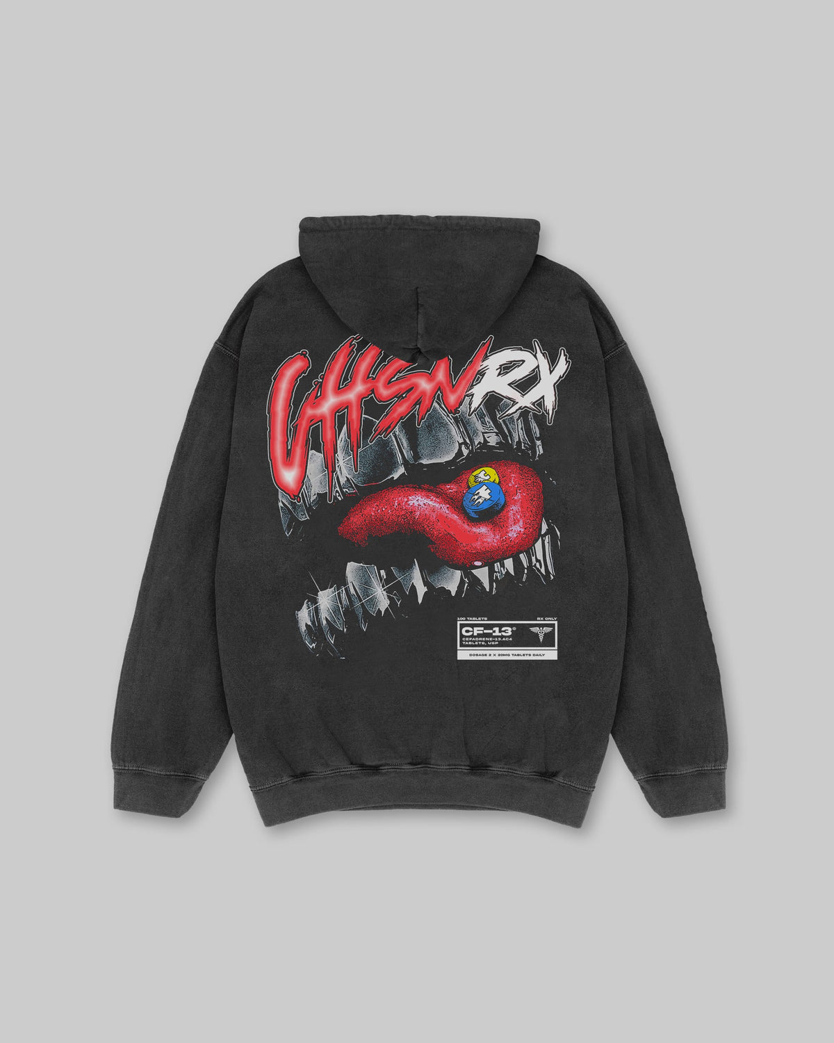 RX Controlled Substance - Vintage Hoodie - Black-thumbmail-1