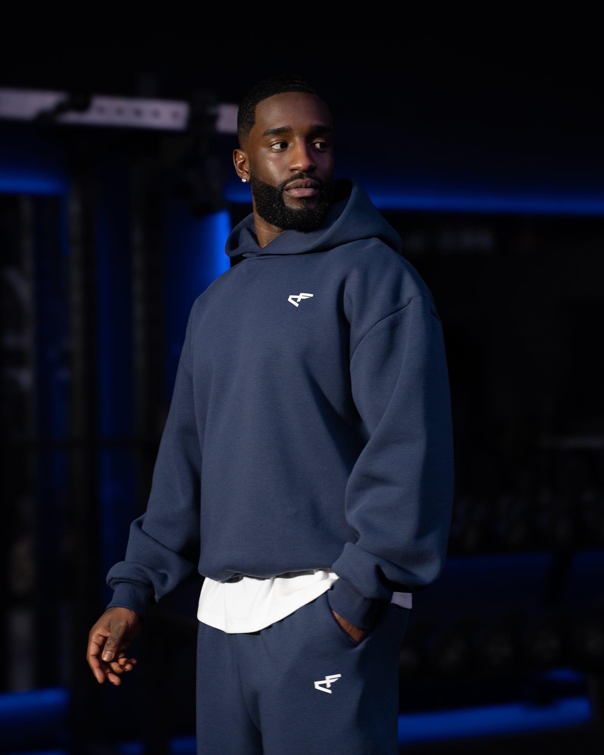 Daily Logo Hoodie - Navy Blue