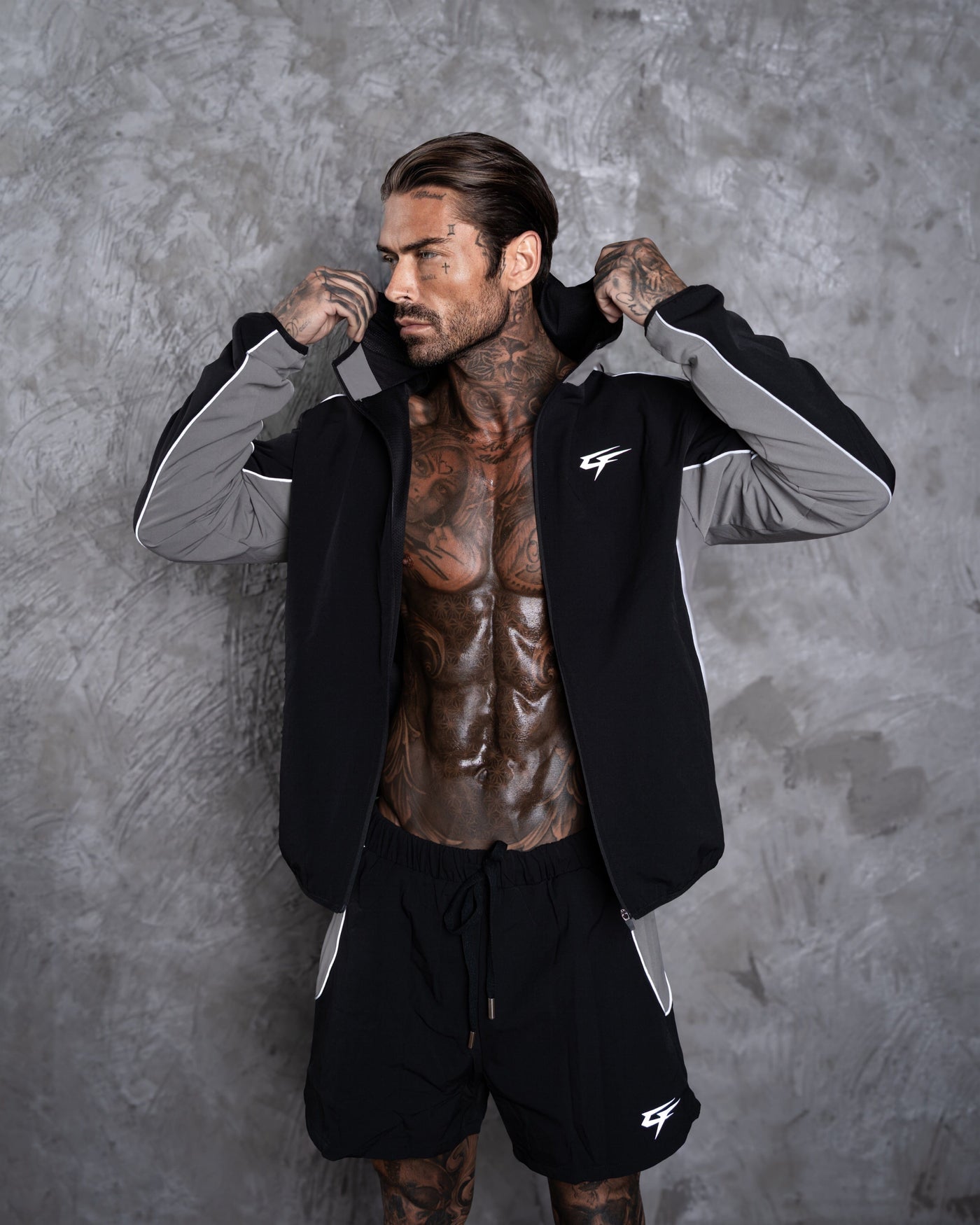 Performance Zip Hoodie - Black & Grey