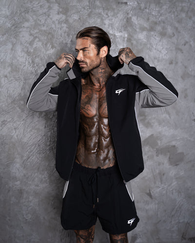 Performance Zip Hoodie - Black & Grey