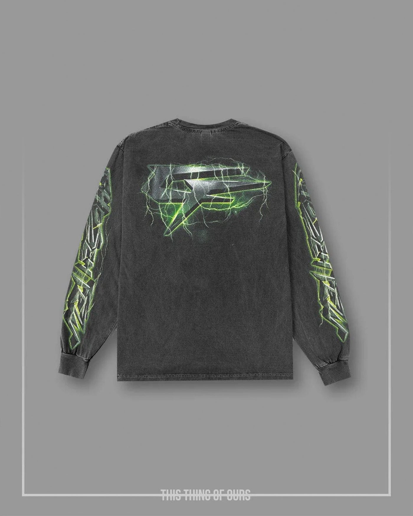 Iron Thunder Long Sleeve Tee - Vintage Black & Green