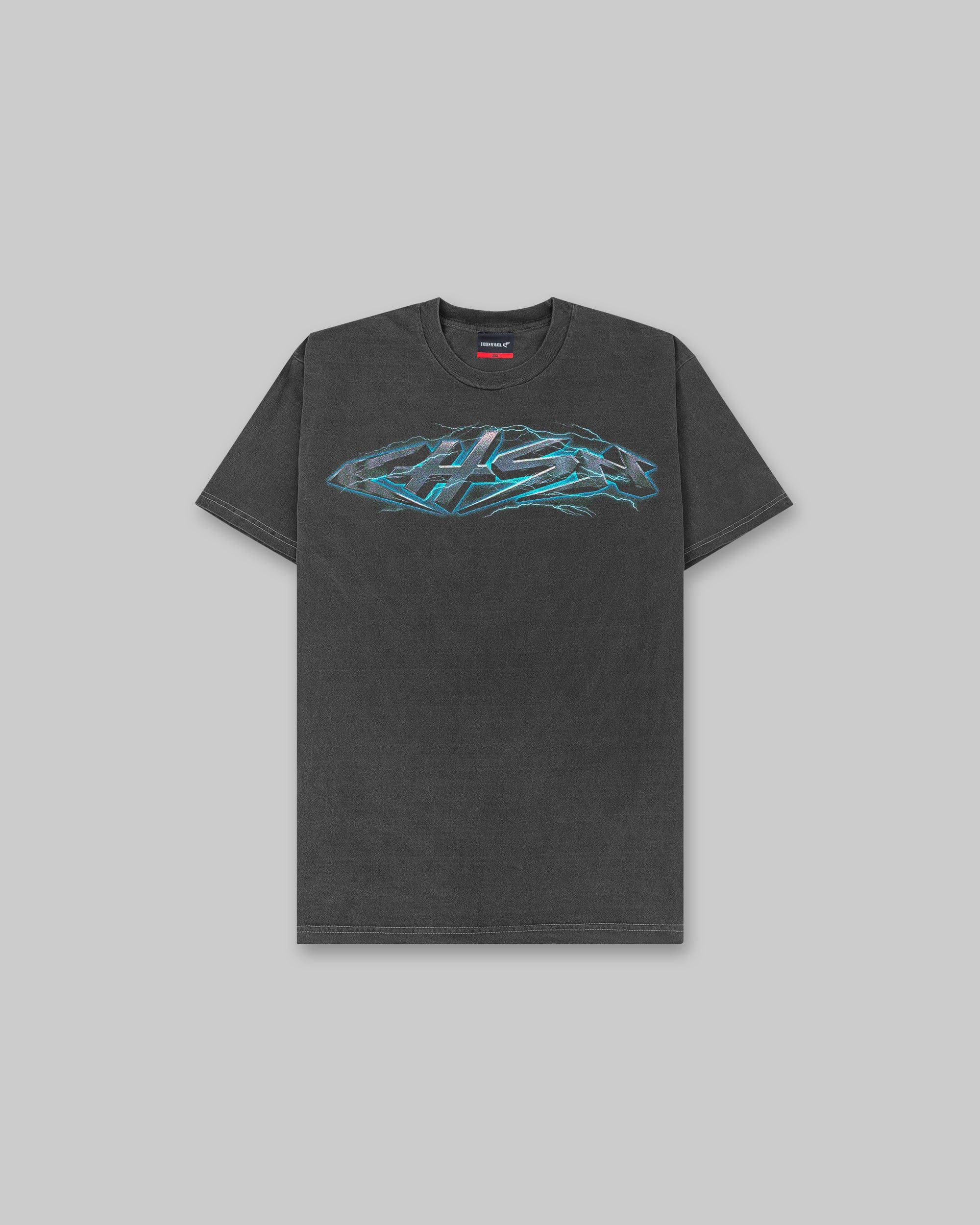 Iron Thunder Branded Vintage Tee - Black & Electric Blue
