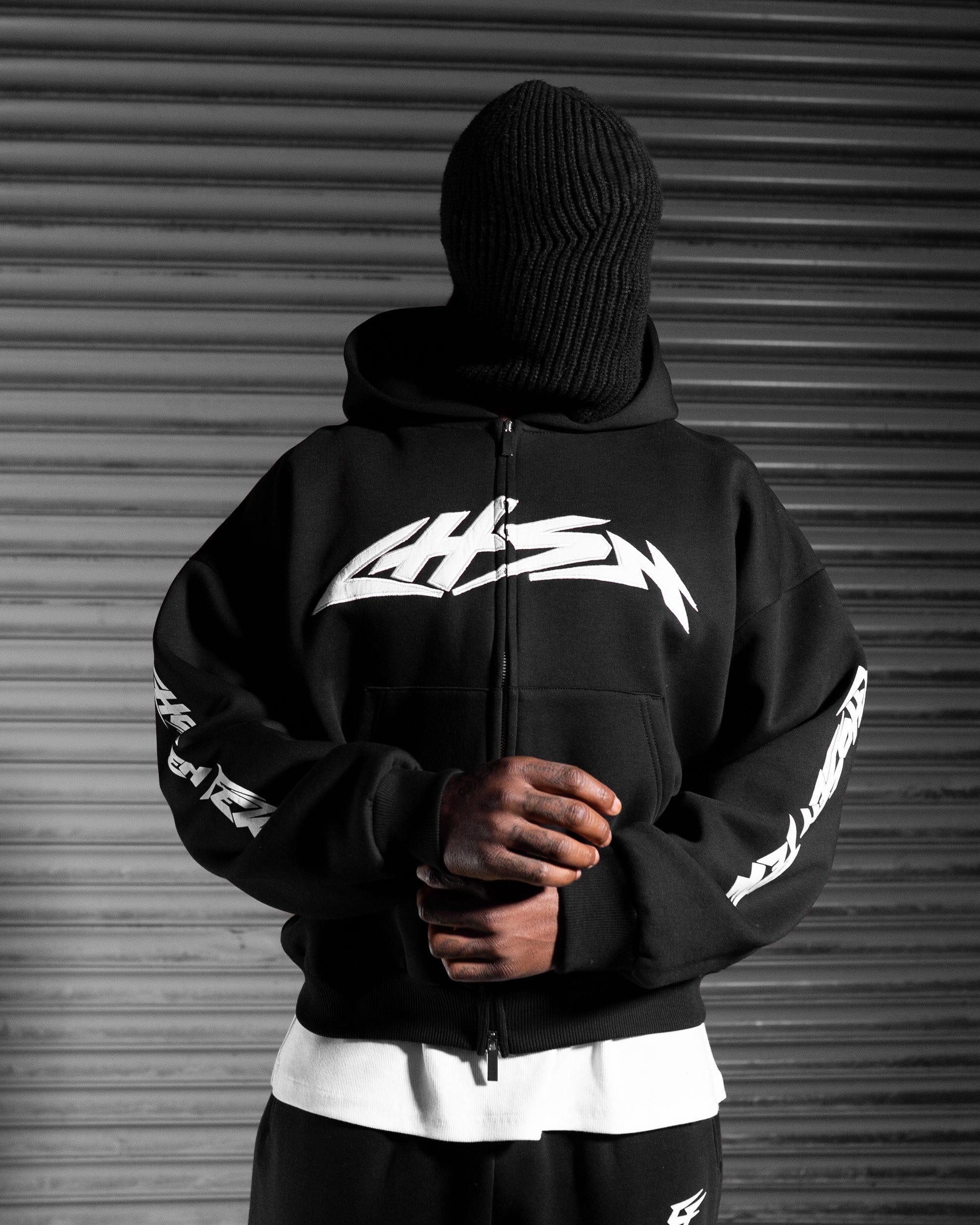 Iron Thunder Zip Hoodie - Obsidian Black