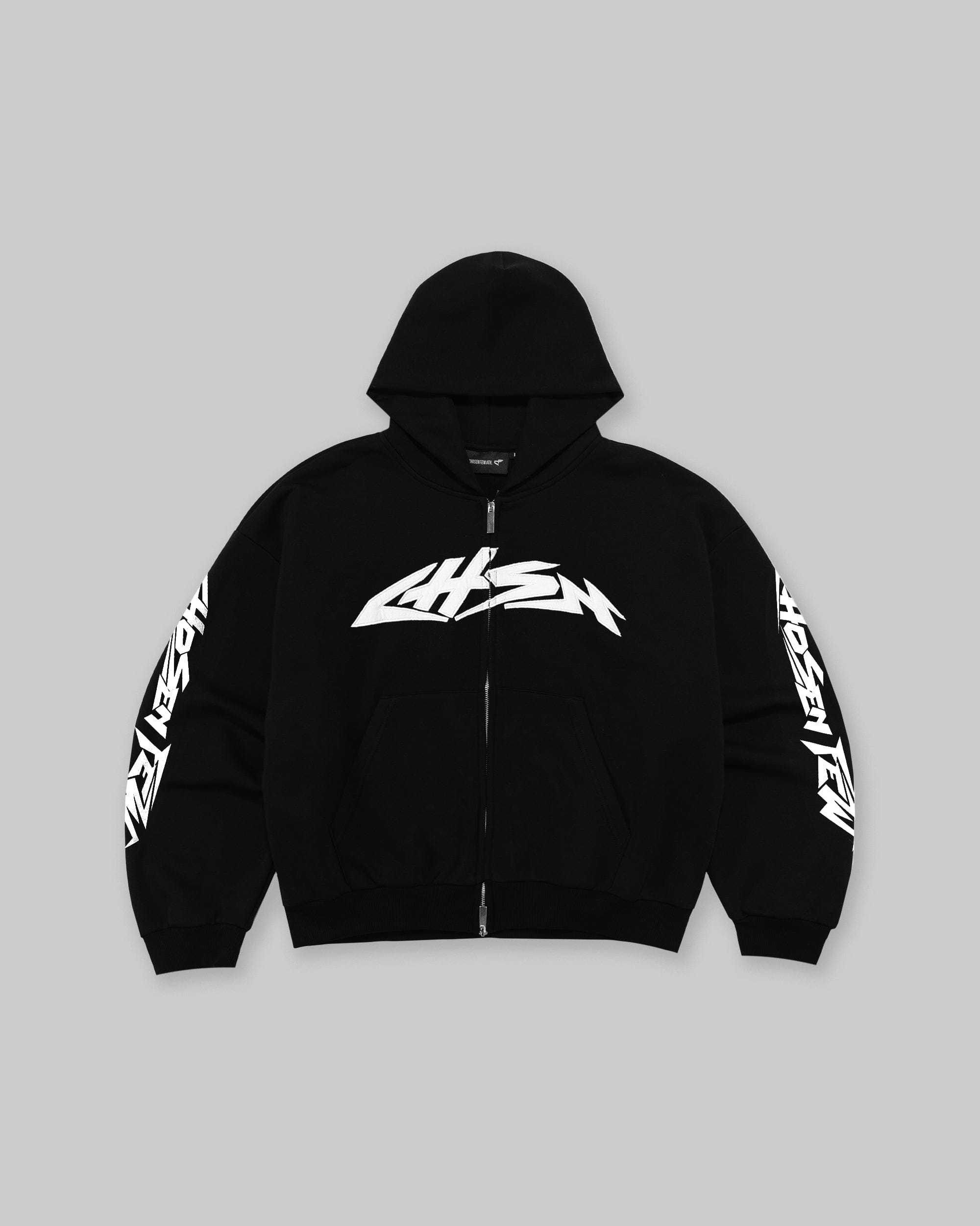 Iron Thunder Zip Hoodie - Obsidian Black