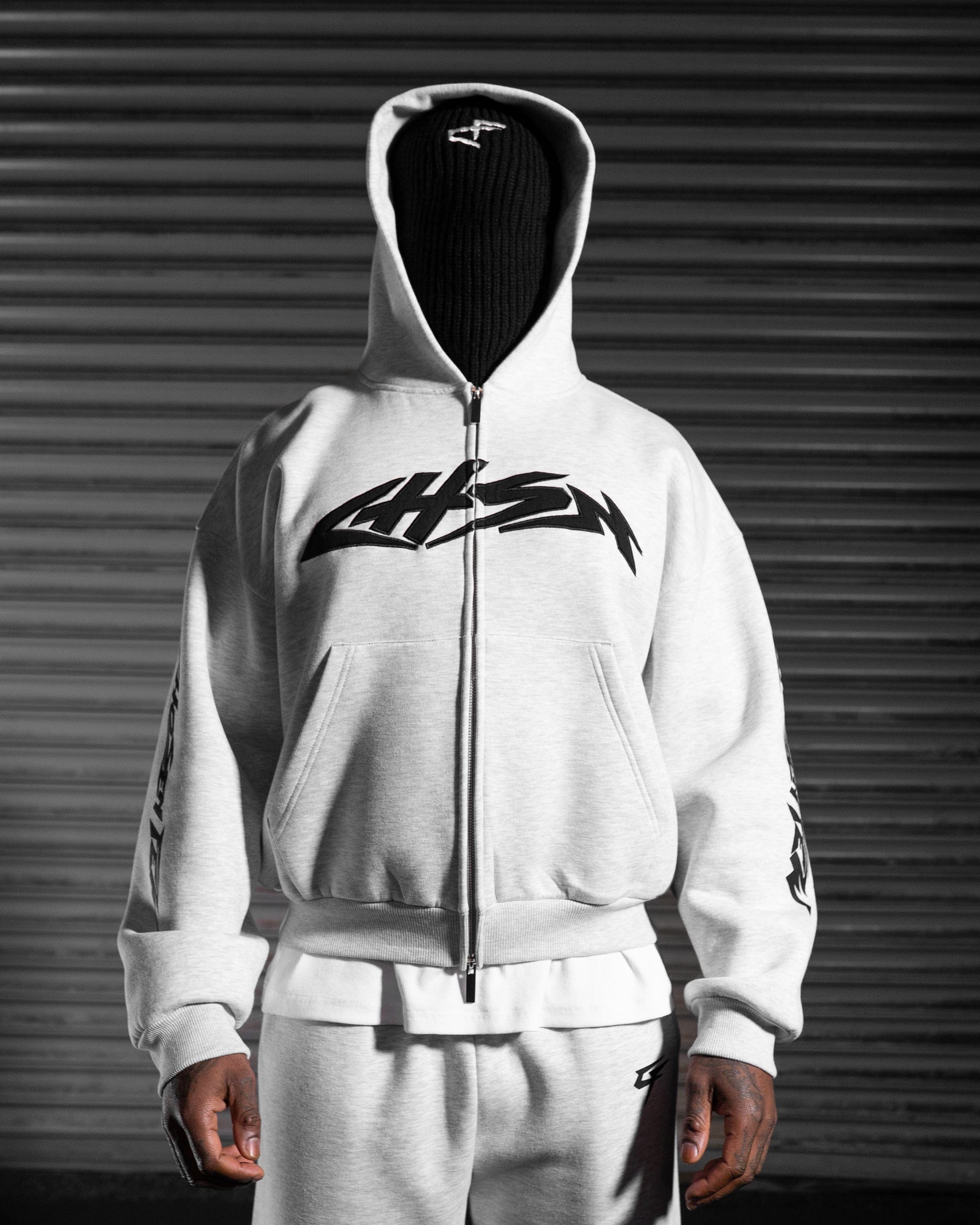 Iron Thunder Zip Hoodie - Salt & Pepper-thumbmail-8