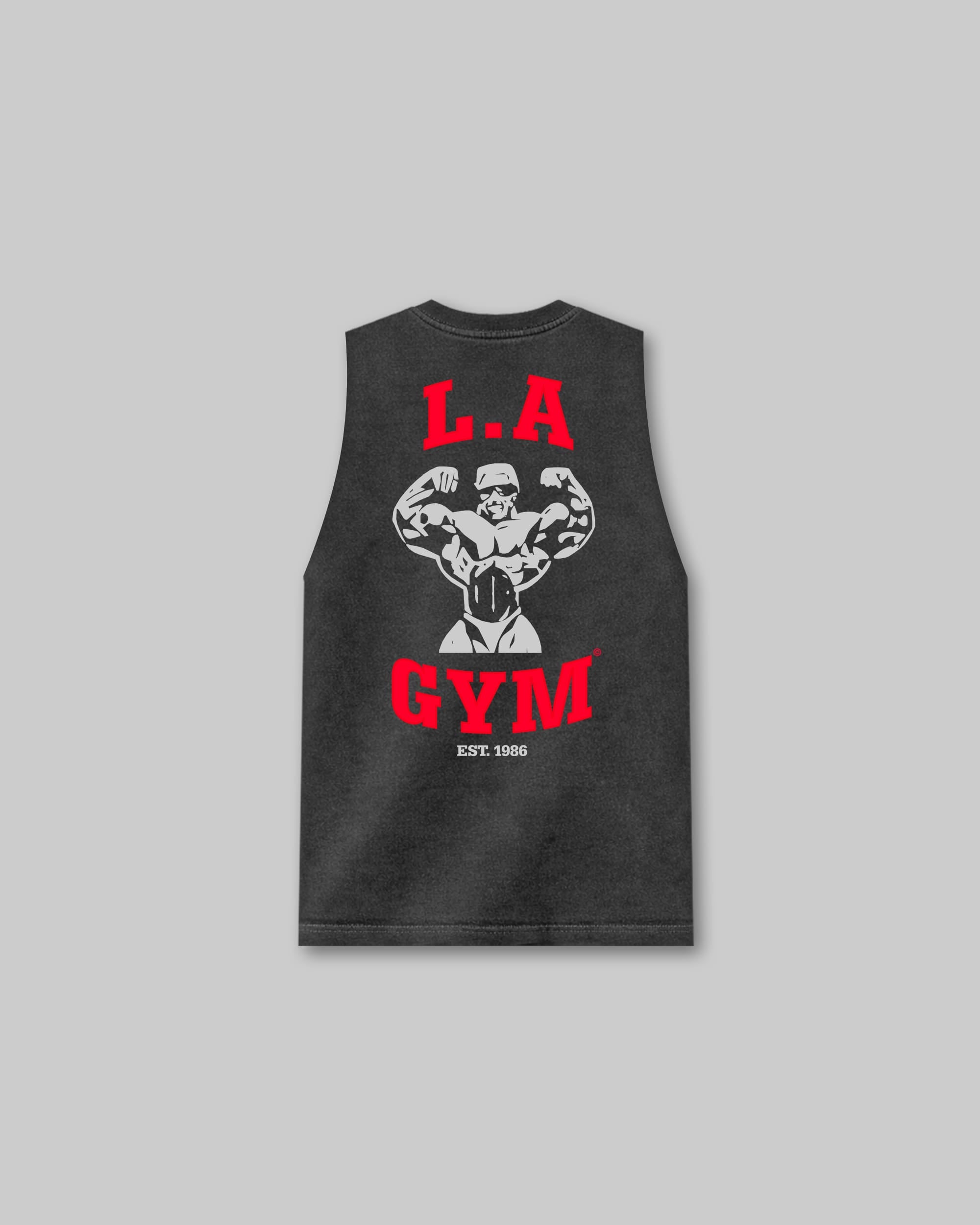 LA Gym - Vintage Sleeveless Tee - Black-thumbmail-1