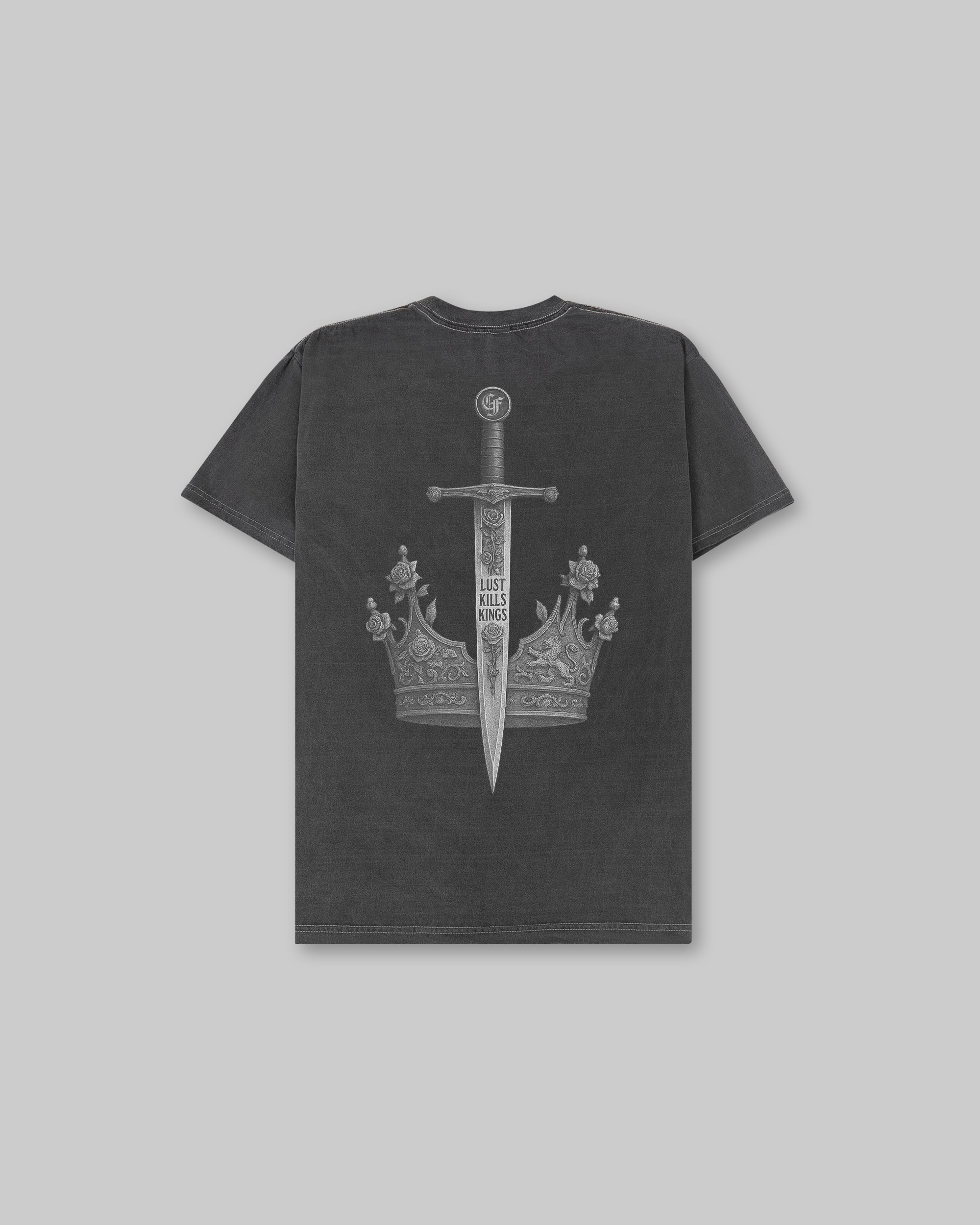 Lust Kills Kings Die by The Sword Vintage Tee - Black
