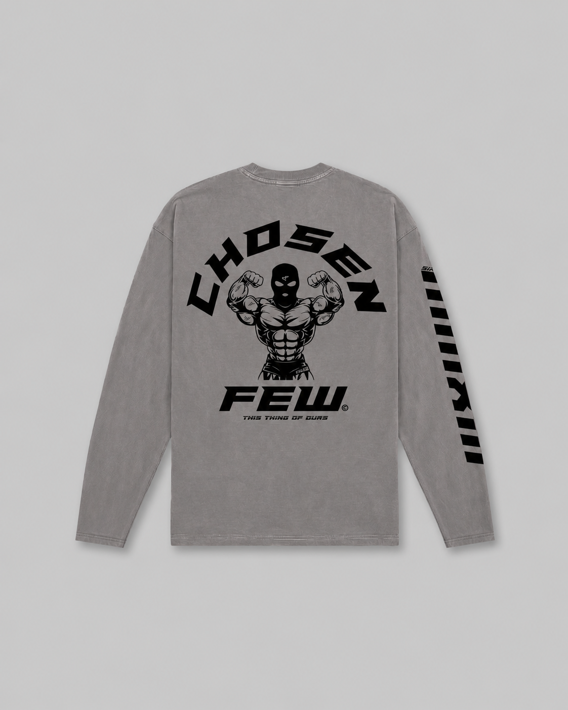 G Gym - Vintage Long Sleeve Tee - Grey & Black