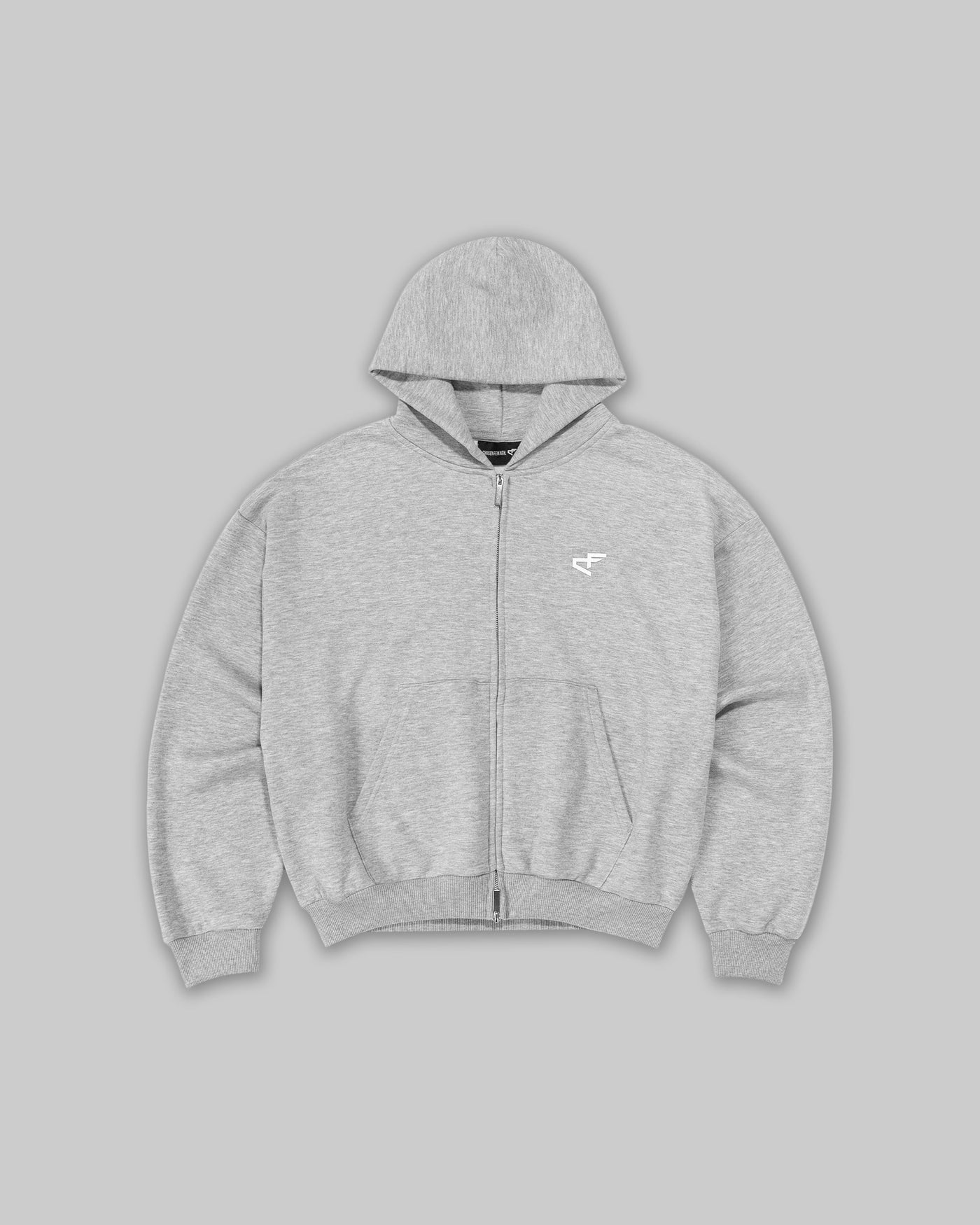 Daily Logo Zip Hoodie - Salt & Pepper