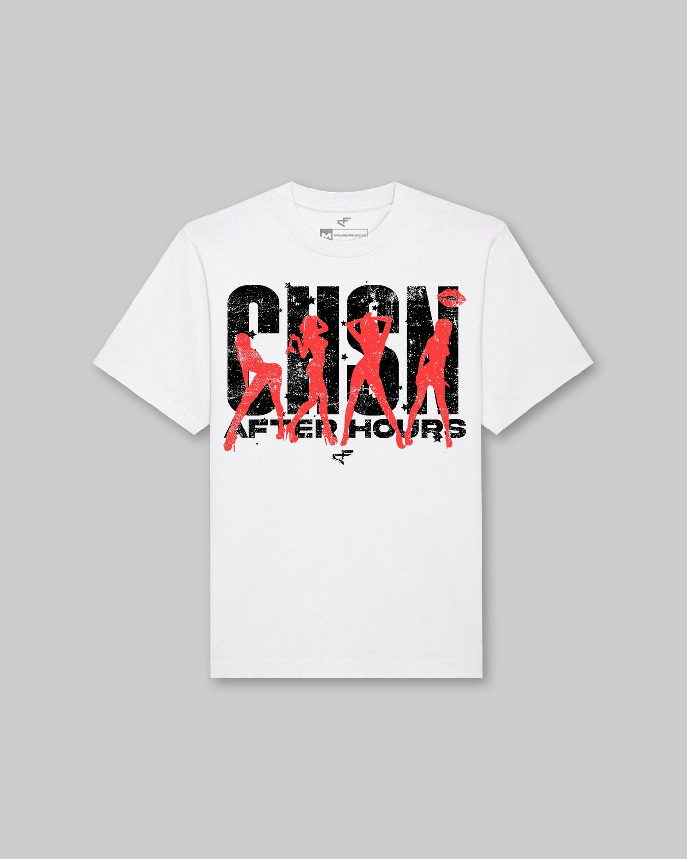 LKK After Hours Heavy Tee - White & Red