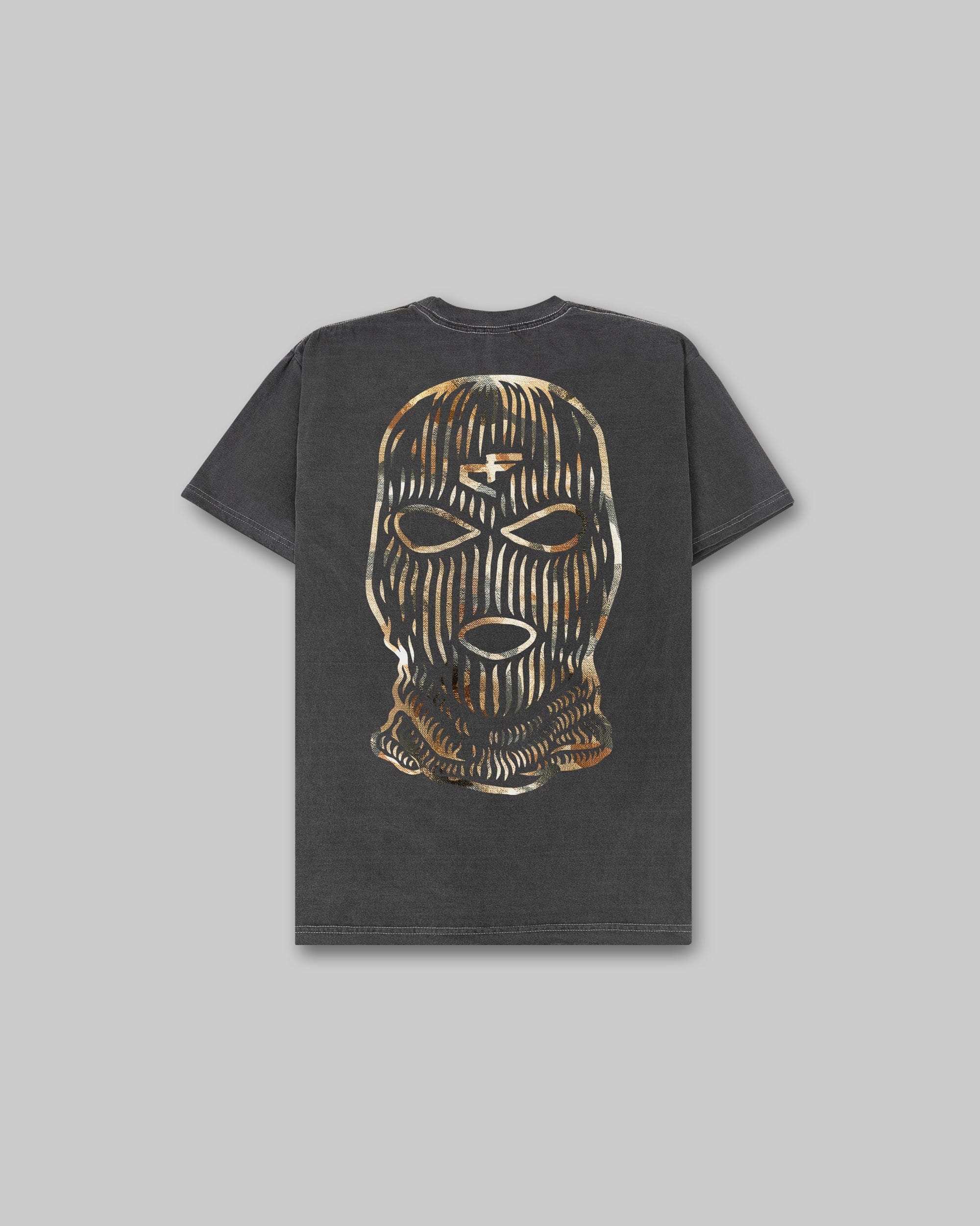 NEVER4FAME BUILT IN SILENCE VINTAGE TEE - BLACK & DESERT CAMO