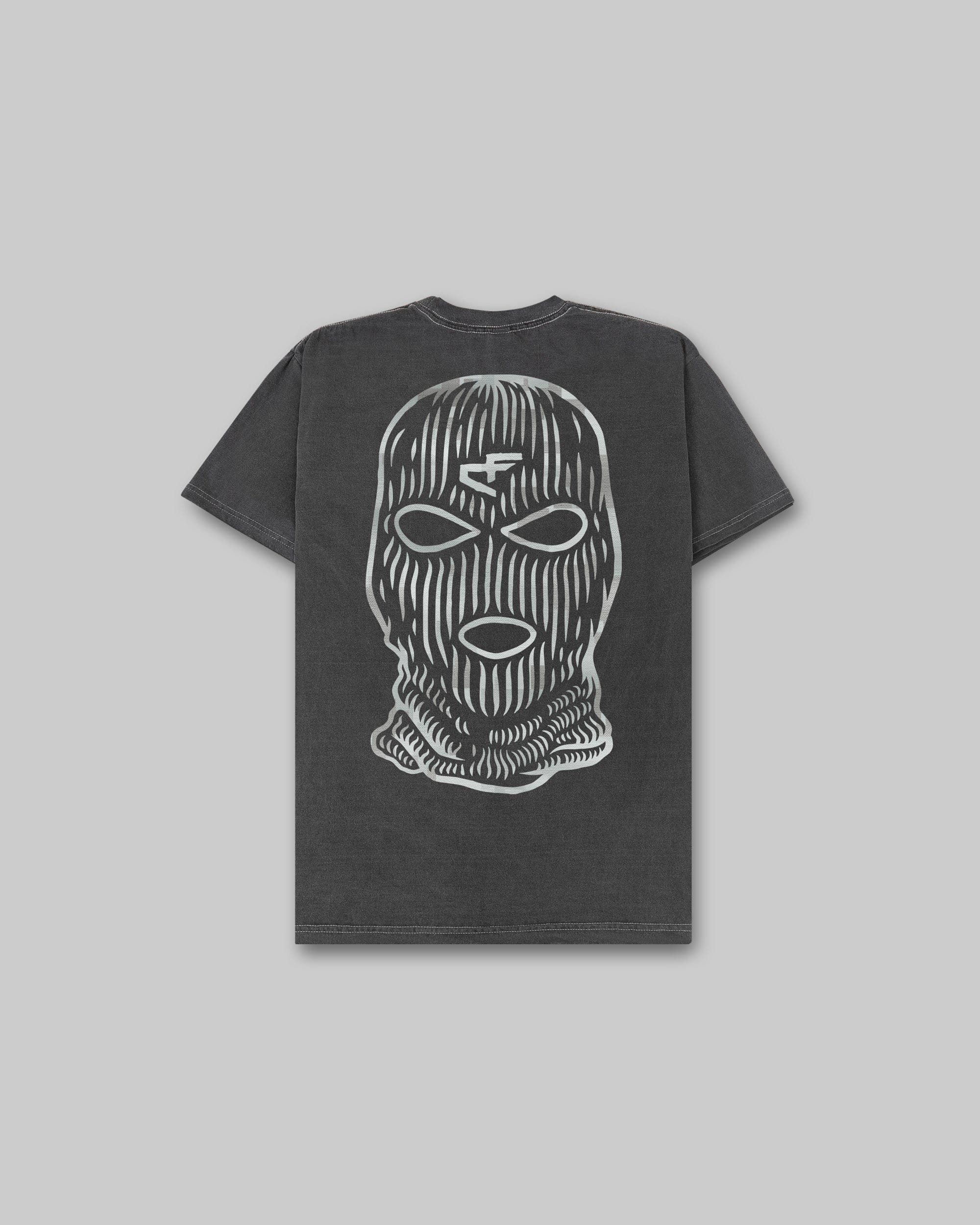 NEVER4FAME BUILT IN SILENCE Vintage Tee - BLACK & WHITE CAMO