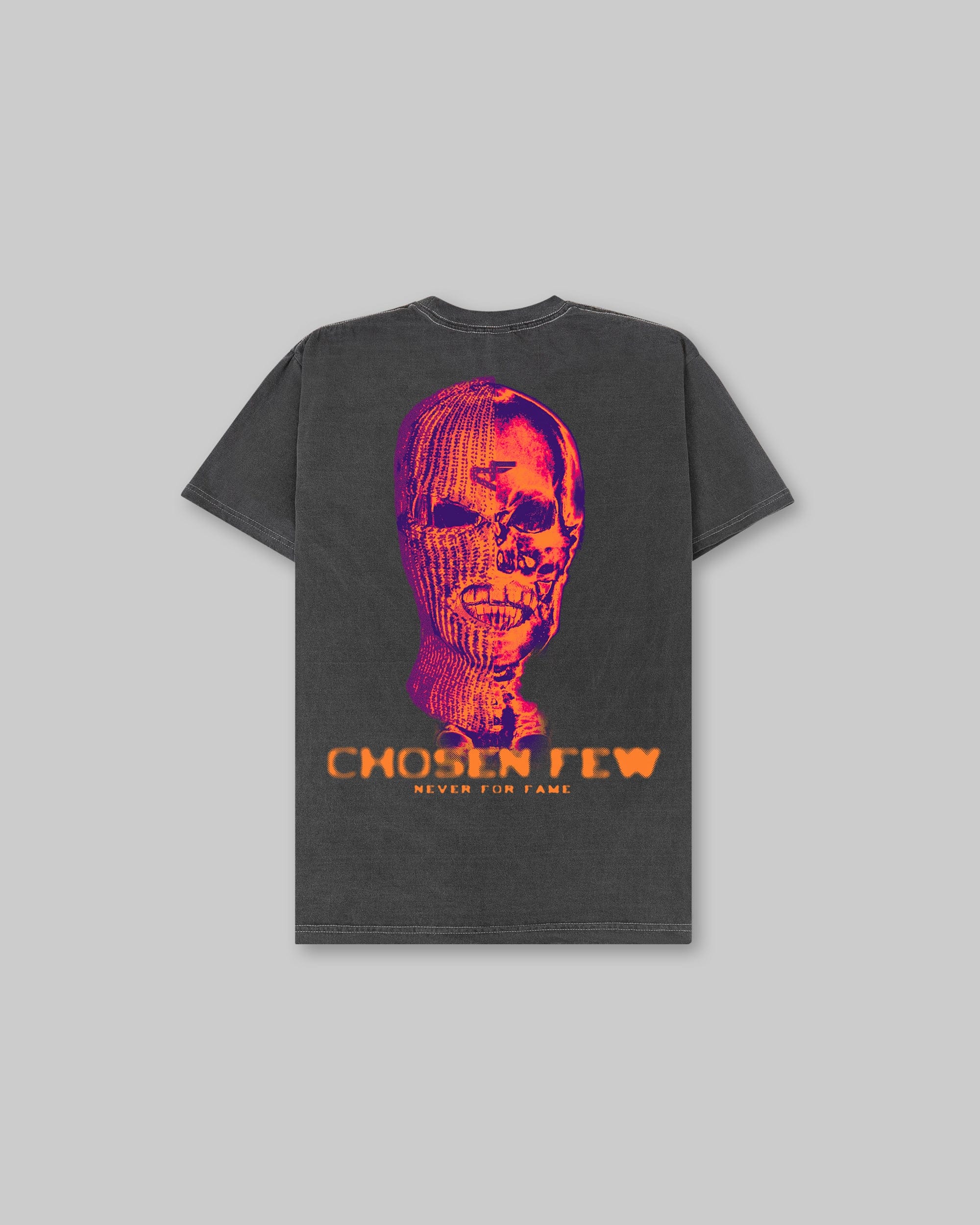 Never4Fame Skull Vintage Tee - Black Heatmap