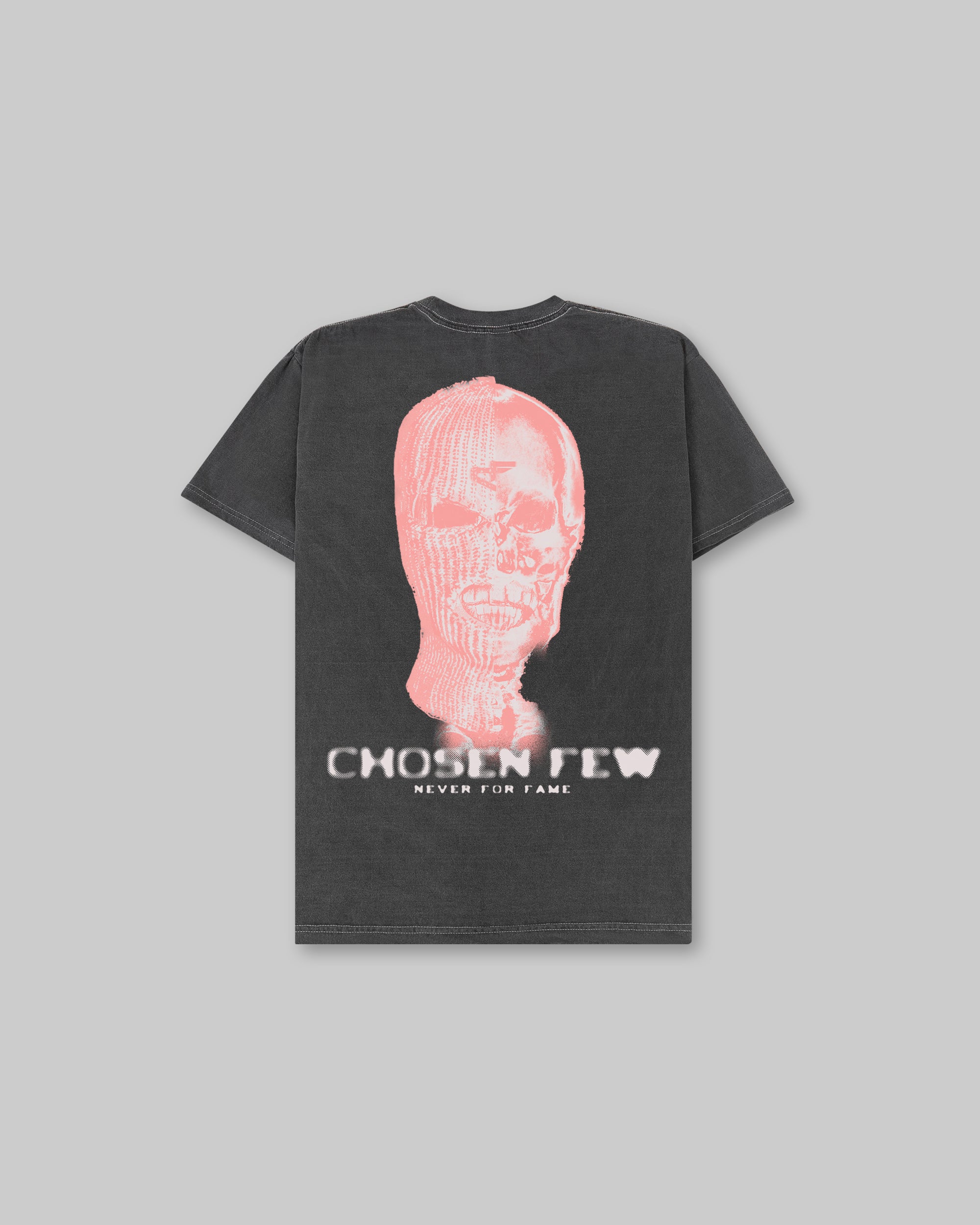 Never4Fame Skull Vintage Tee - Black Pink Haze