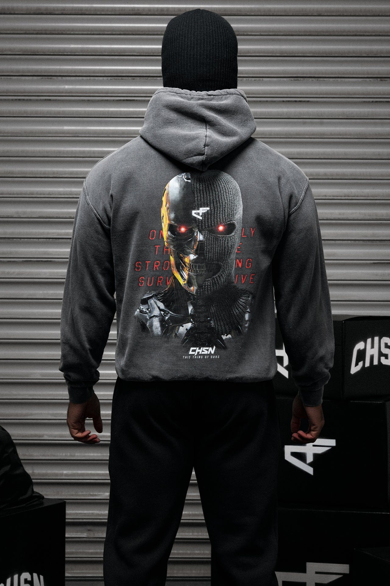 Only The Strong Survive Bally - Vintage Hoodie - Black-thumbmail-3