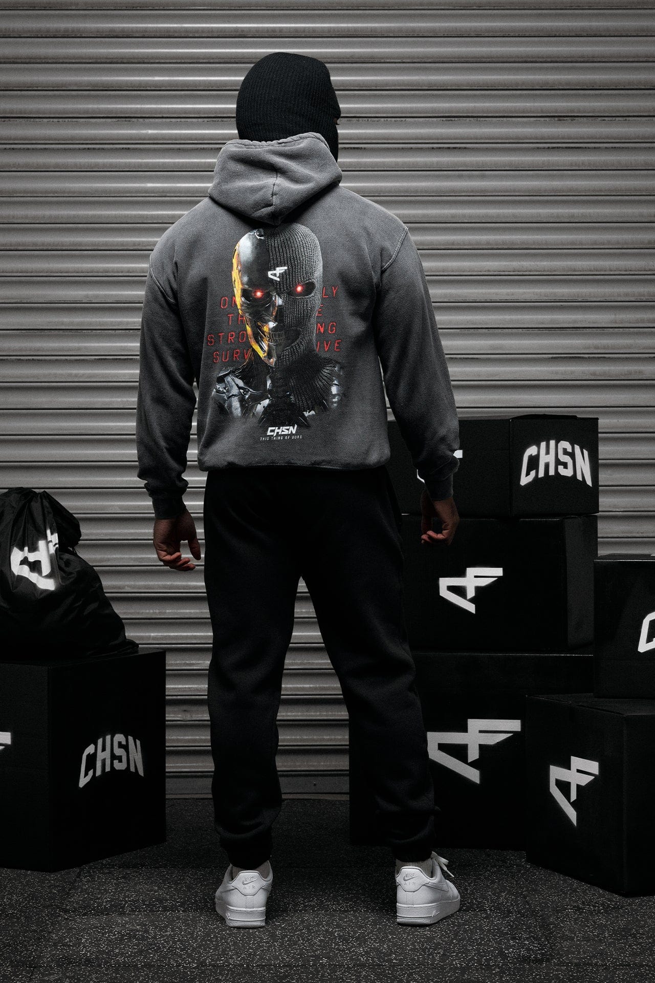 Only The Strong Survive Bally - Vintage Hoodie - Black-thumbmail-4