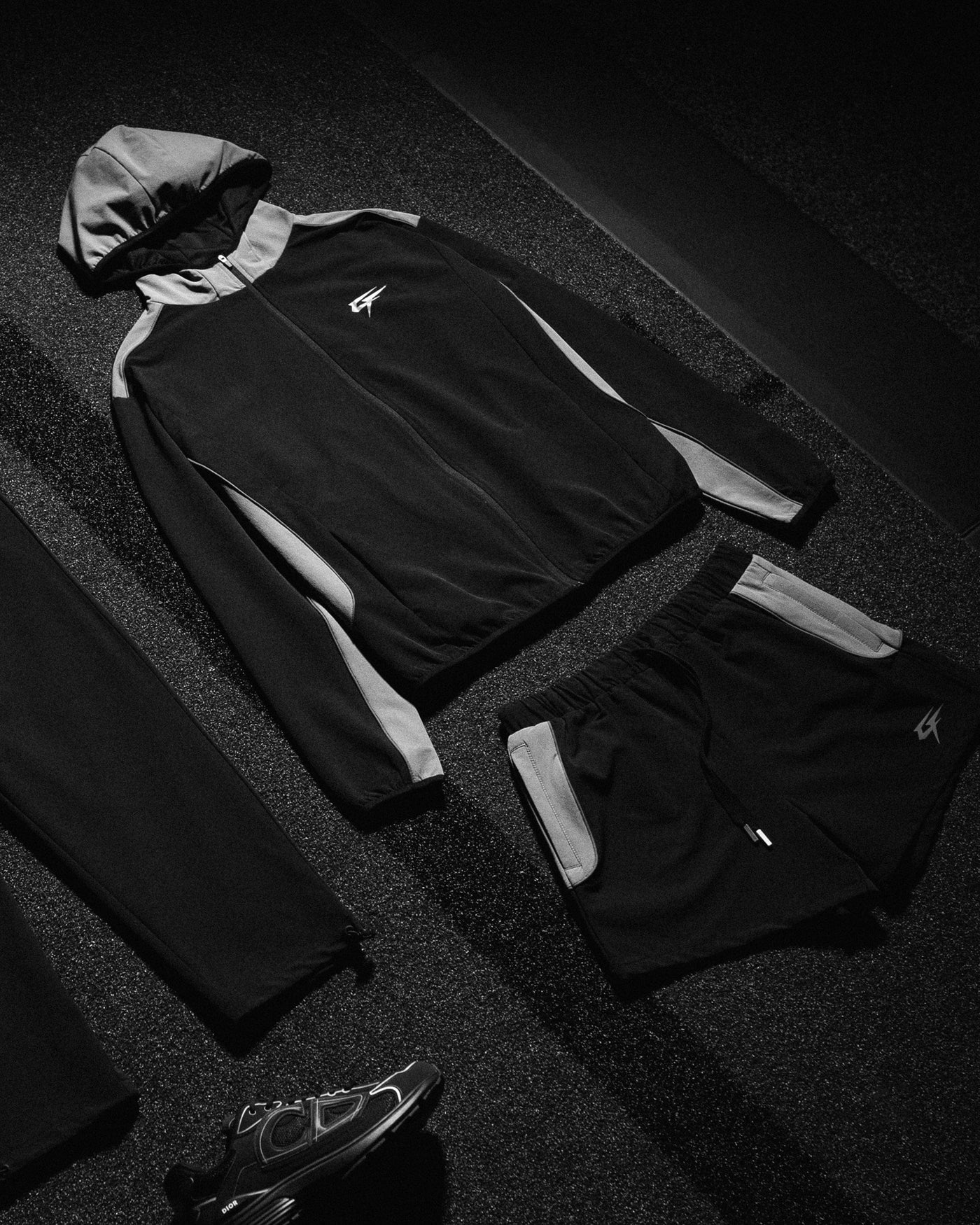 Performance Zip Hoodie - Black & Grey