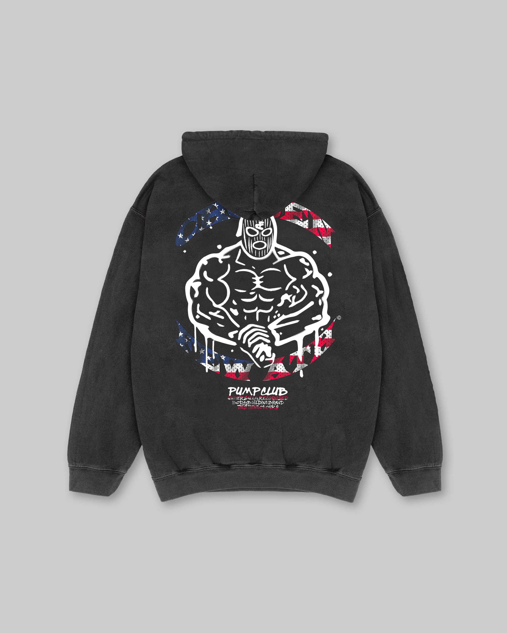 Pump Club - Vintage Hoodie - Black Stars & Stripes