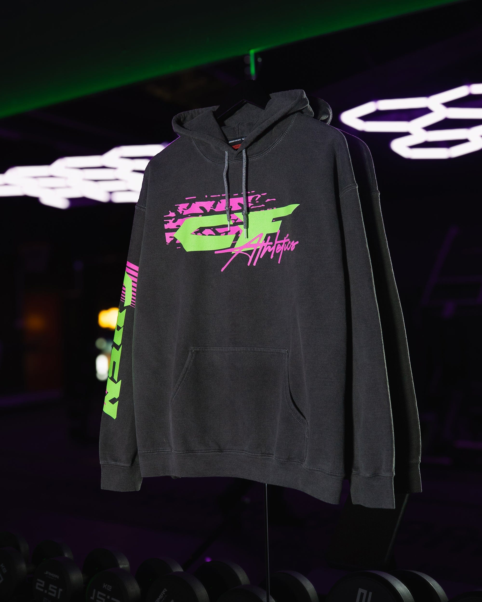 Factory Team - Vintage Hoodie - Black & Green-thumbmail-3