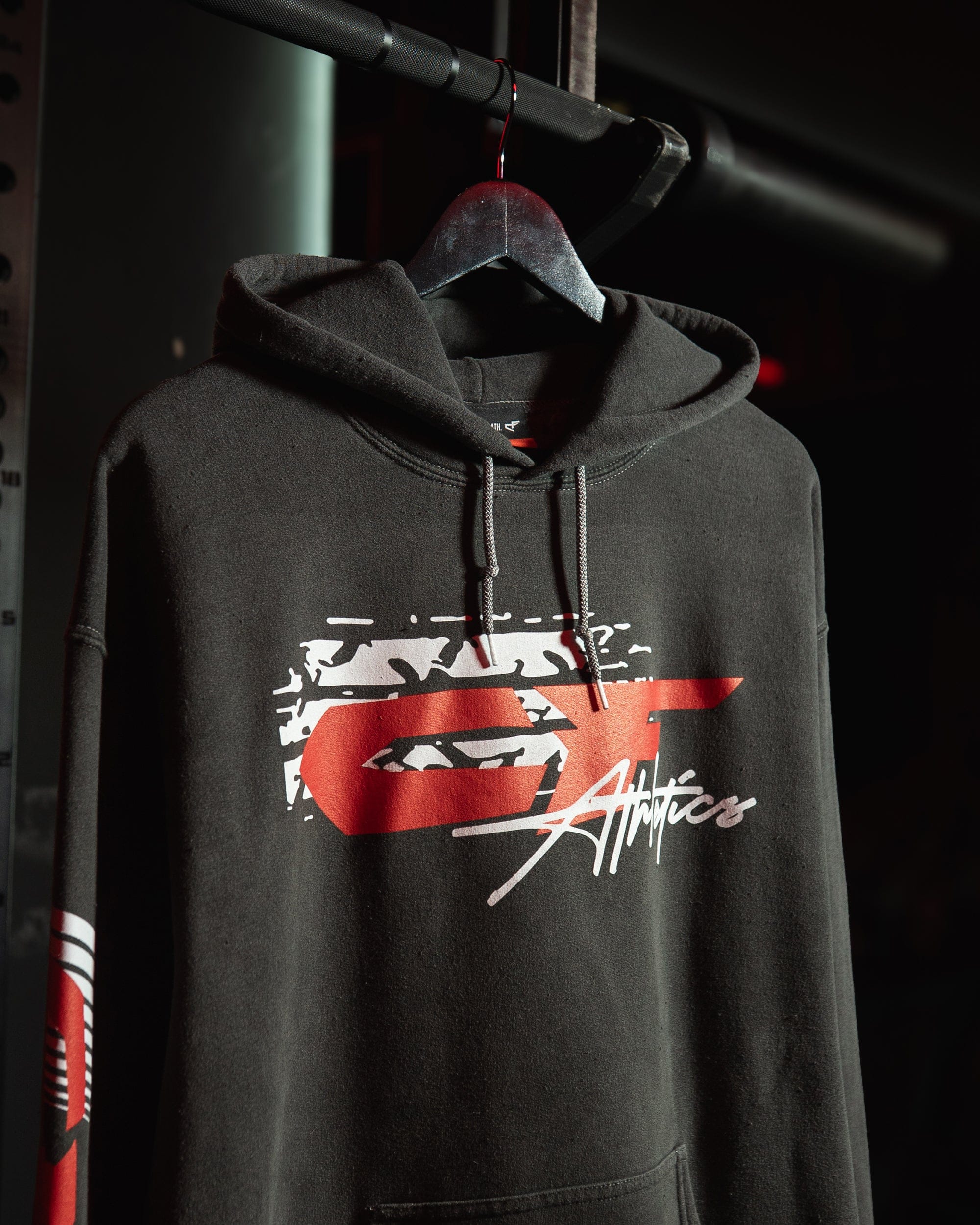 Factory Team - Vintage Hoodie - Black & Red-thumbmail-3