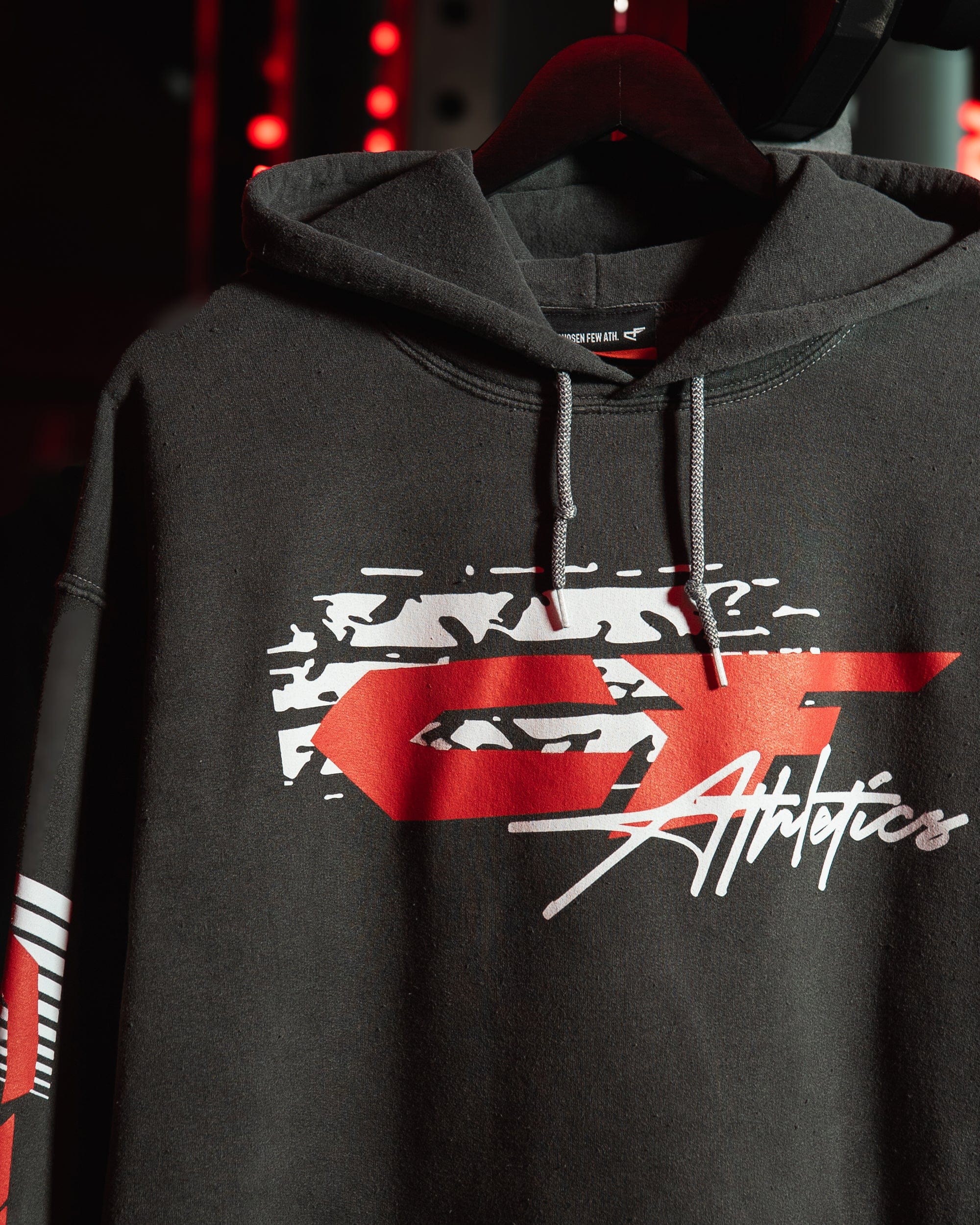 Factory Team - Vintage Hoodie - Black & Red