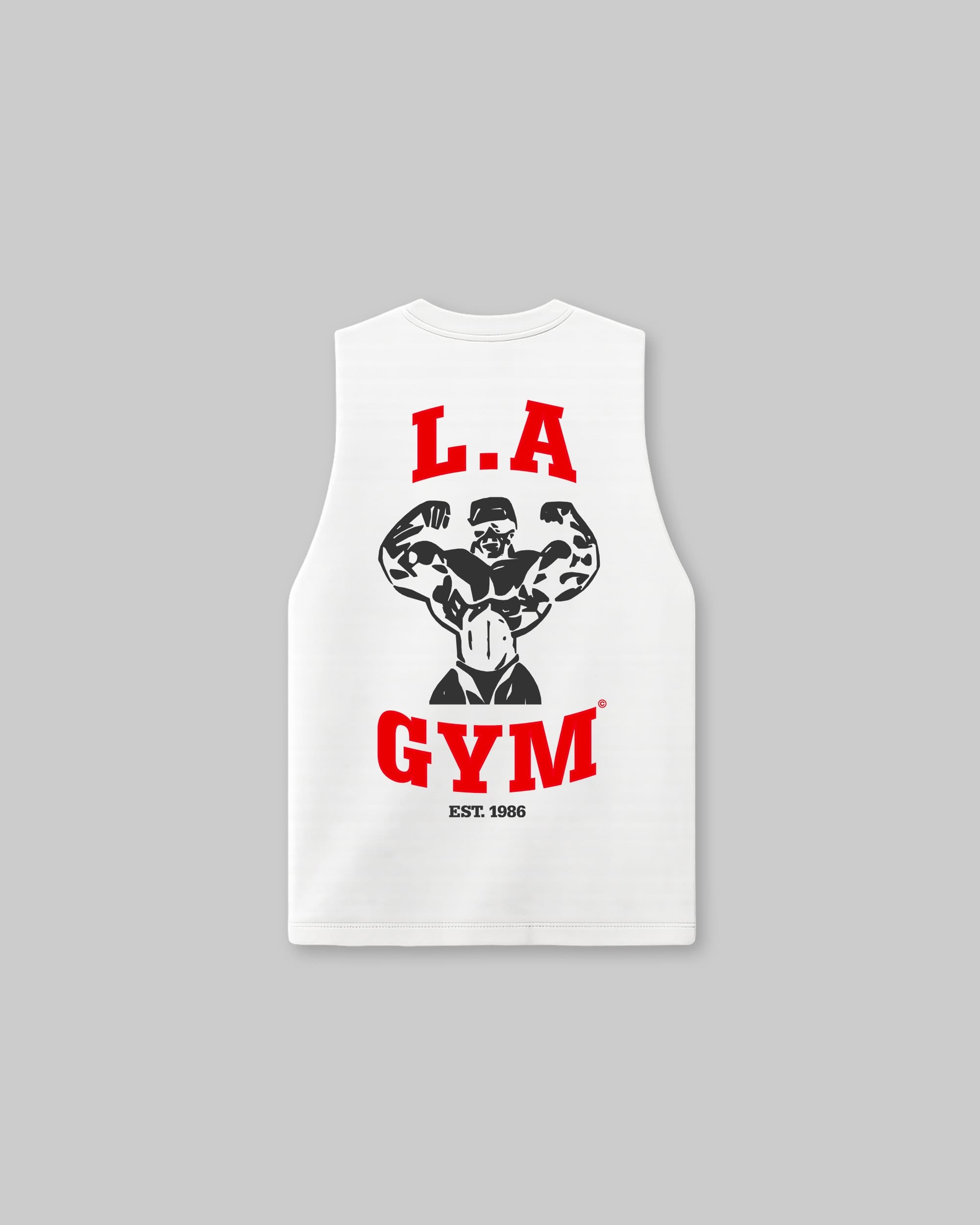 LA Gym - Vintage Sleeveless Tee - White-thumbmail-1