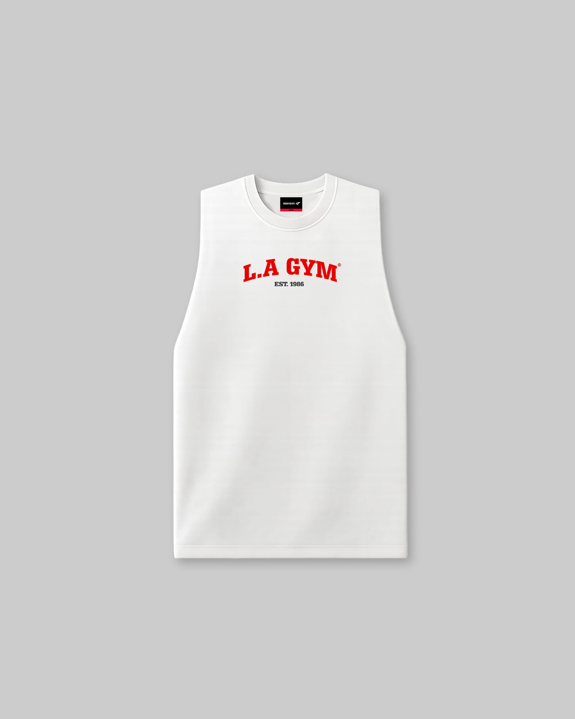 LA Gym - Vintage Sleeveless Tee - White-thumbmail-2
