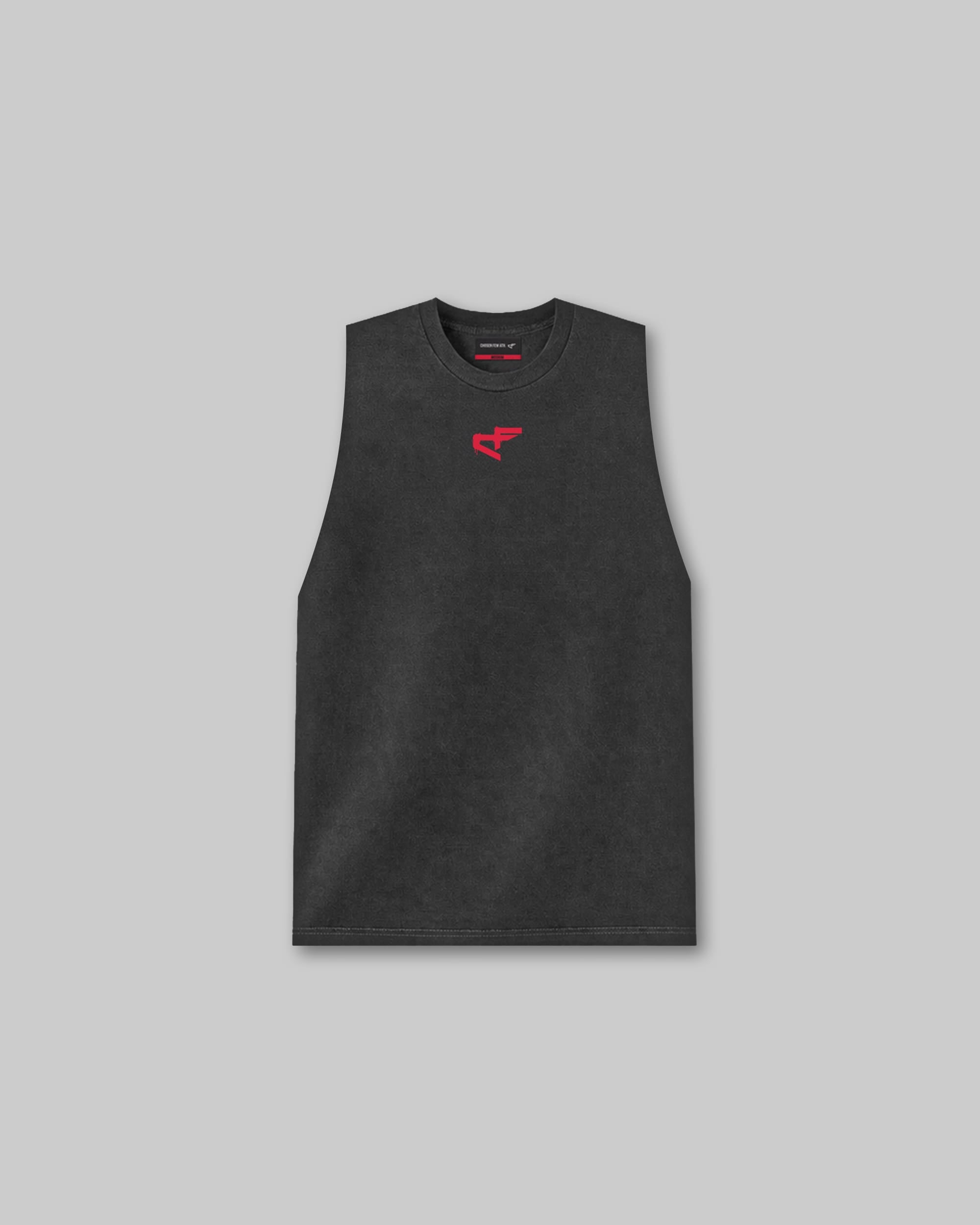 G Gym Stencil Edition - Vintage Sleeveless Tee - Black & Crimson Red