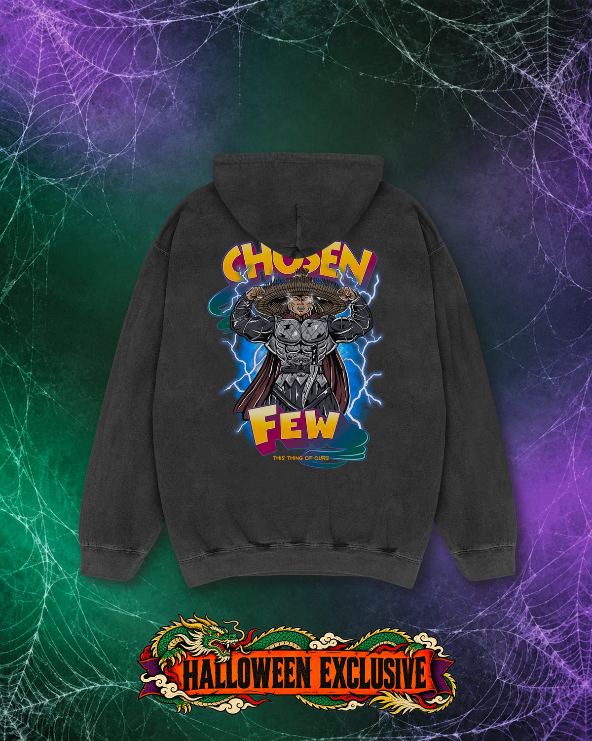 Thunder & Lightning - Vintage Hoodie - Black