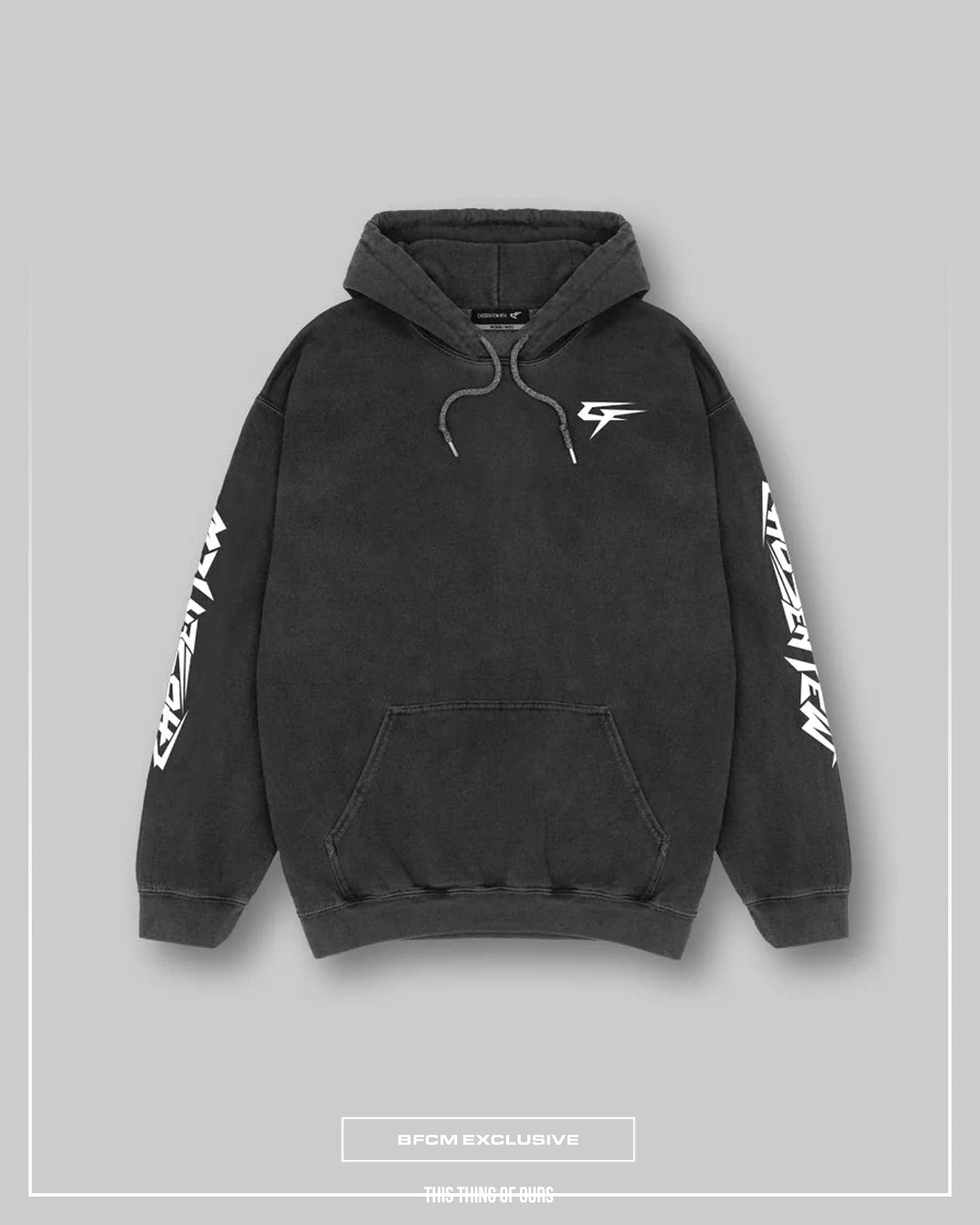 Iron Thunder Hoodie - Vintage Black & White