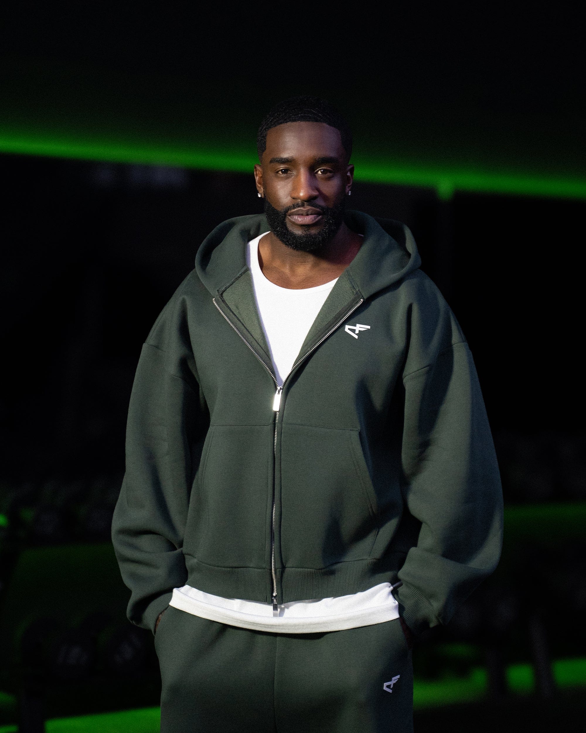 Daily Logo Zip Hoodie - Verde