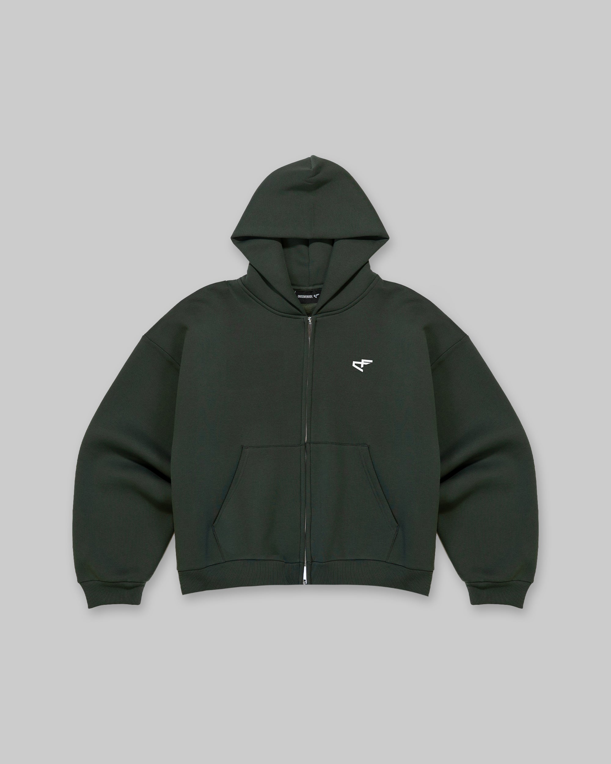 Daily Logo Zip Hoodie - Verde
