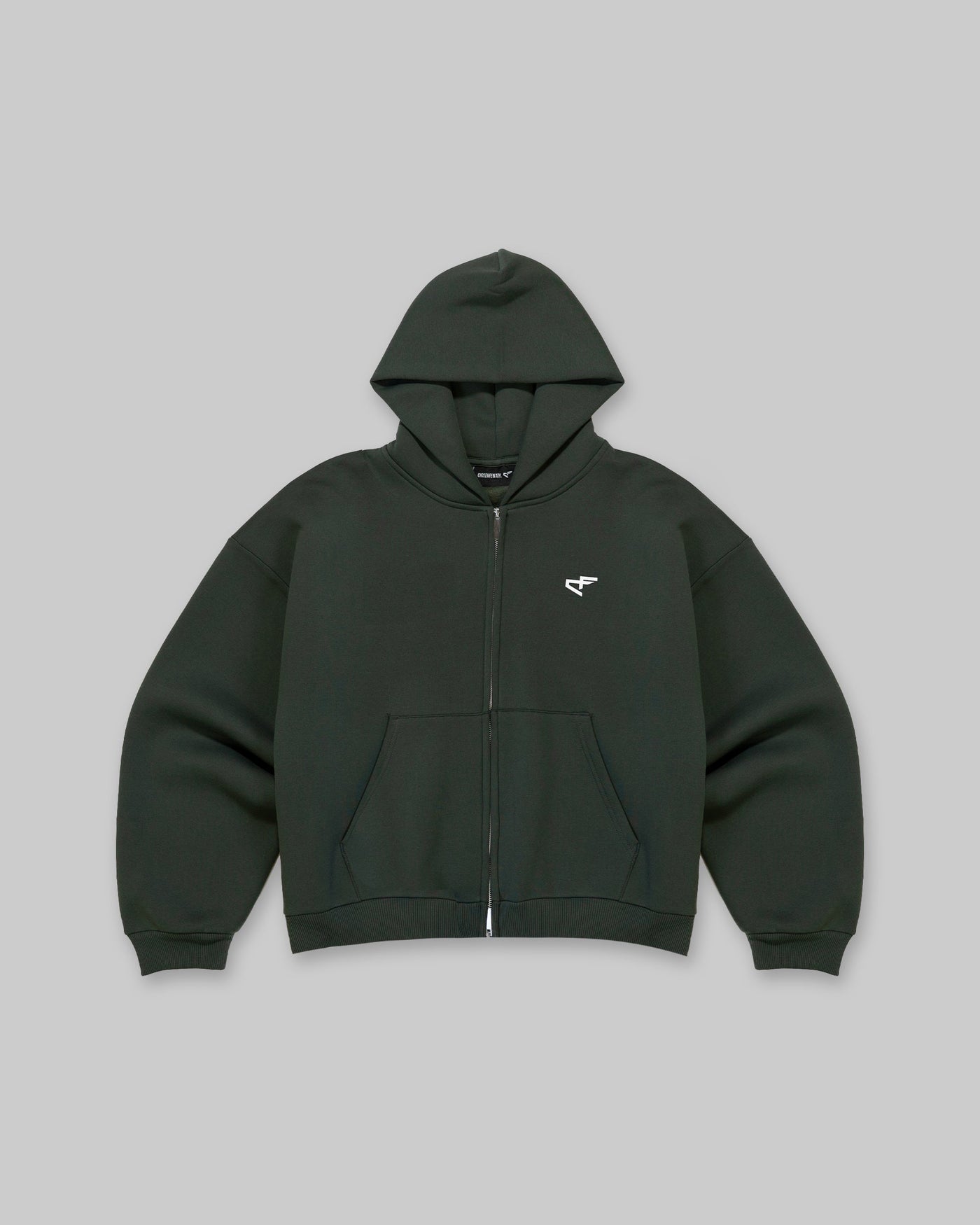 Daily Logo Zip Hoodie - Verde