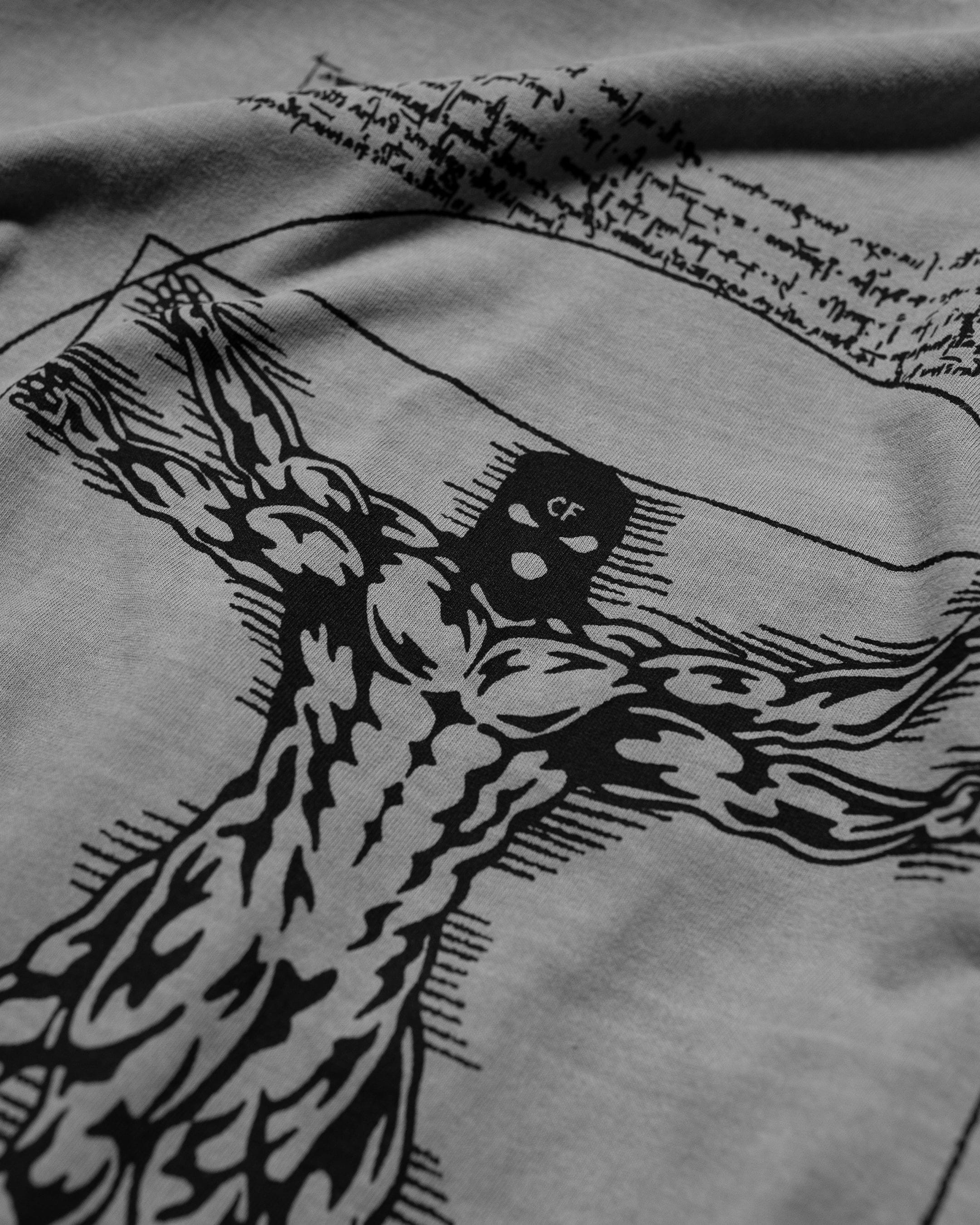 Vitruvian Mass - Vintage Tee - Grey & Black