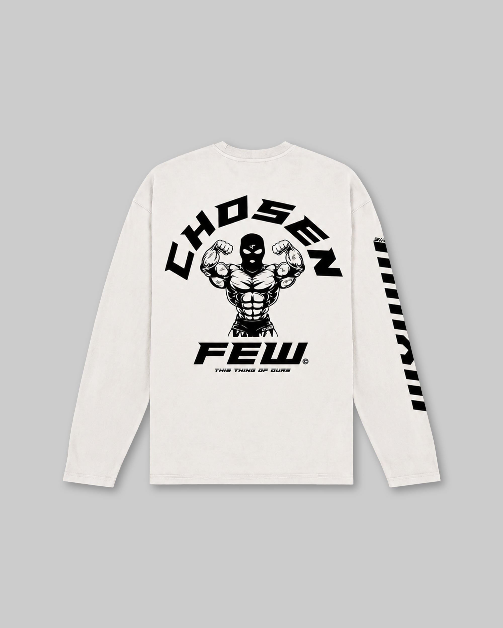 G Gym - Vintage Long Sleeve Tee - White & Black