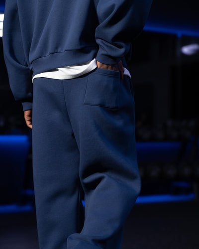 Daily Logo Wide Jogger - Navy Blue