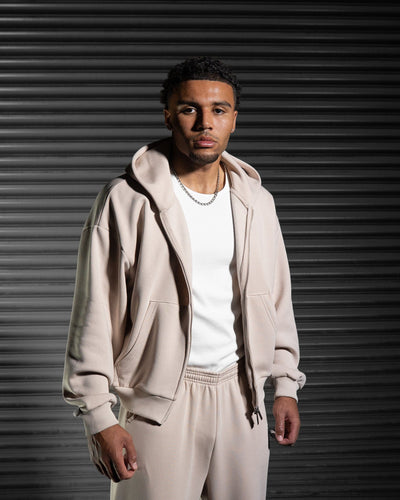 Daily Blank Zip Hoodie - Dune Dusk