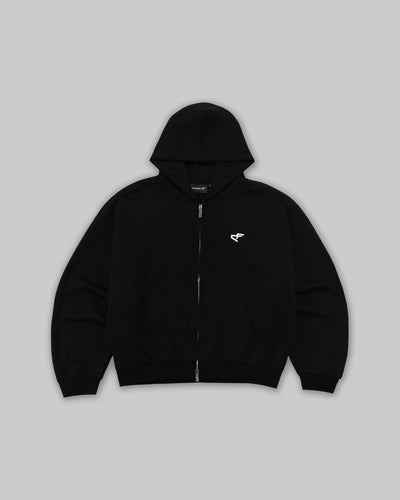 Daily Logo Zip Hoodie - Obsidian Black