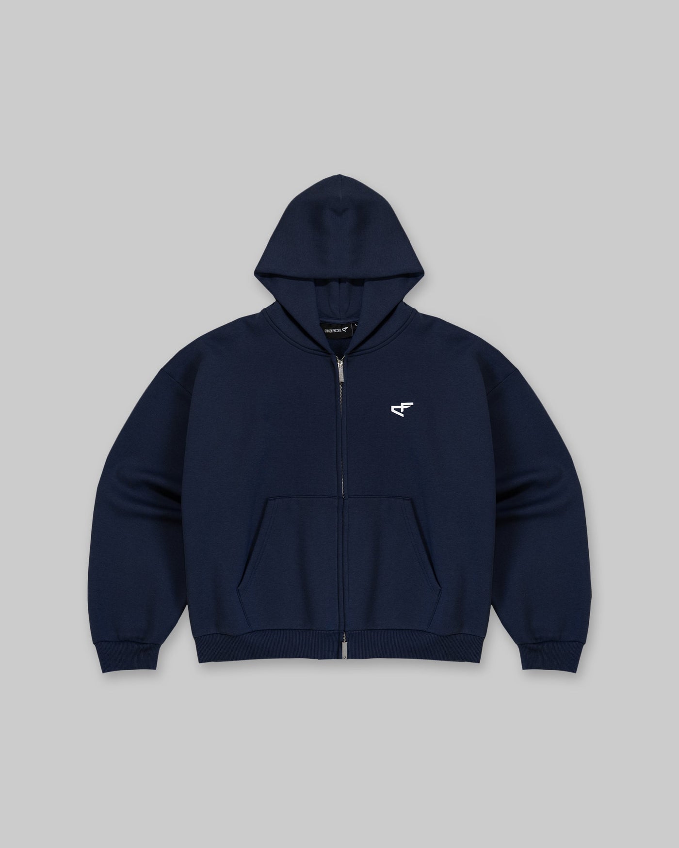 Daily Logo Zip Hoodie - Navy Blue