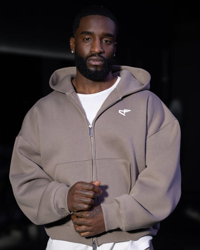 Daily Logo Zip Hoodie - Desert Sand