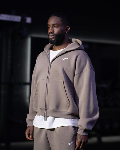 Daily Logo Zip Hoodie - Desert Sand